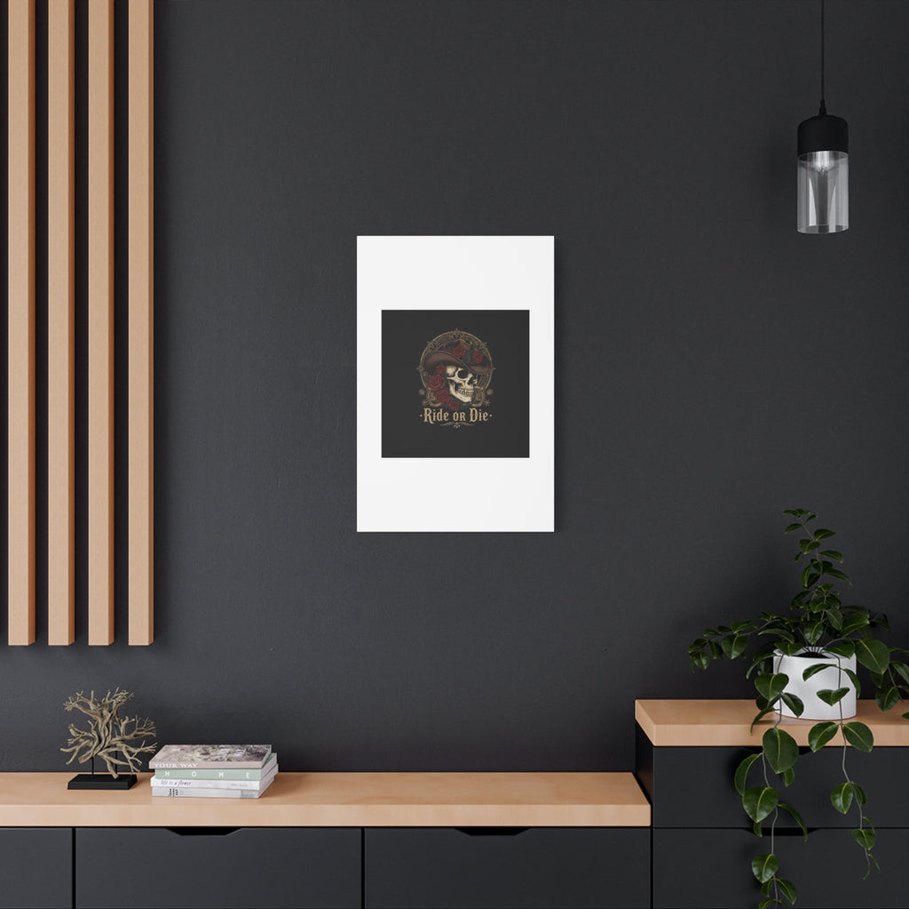 Ride or Die Skull Canvas | Western Skull Art, Gothic Americana