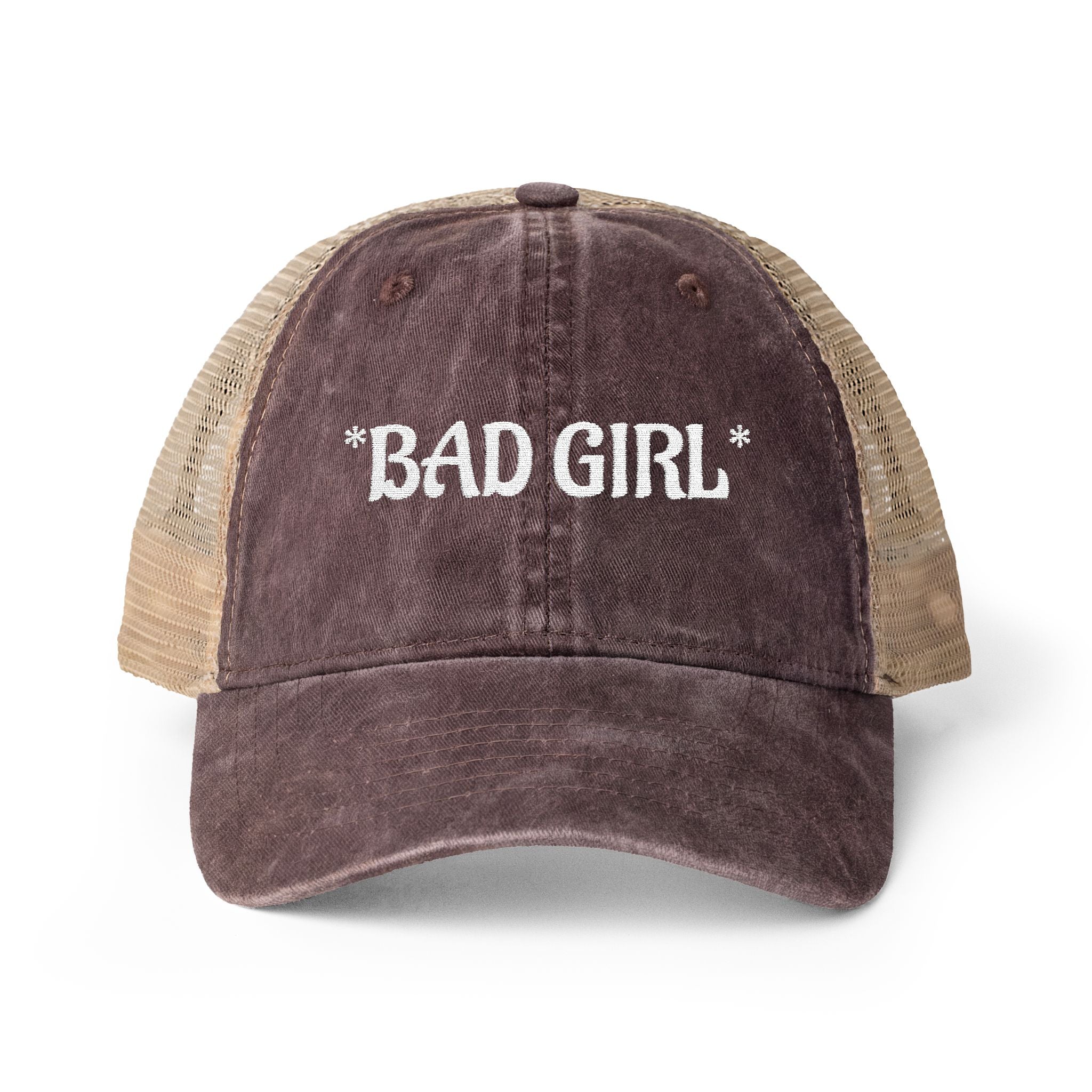 BAD GIRL - Women's Washed Mesh-Back Cap