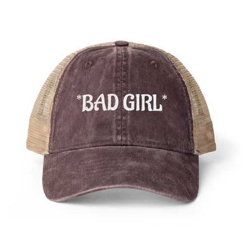 BAD GIRL - Women's Washed Mesh-Back Cap