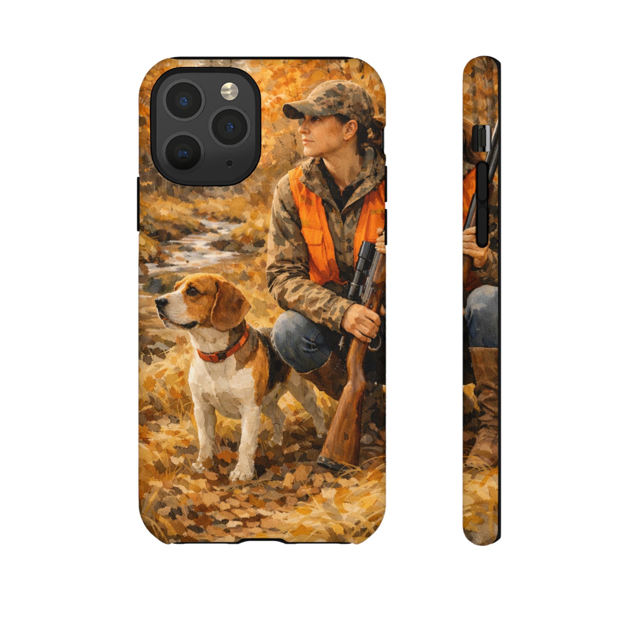 Hunter and Beagle Phone Case — Hunting Dog Autumn Camouflage iPhone Cover