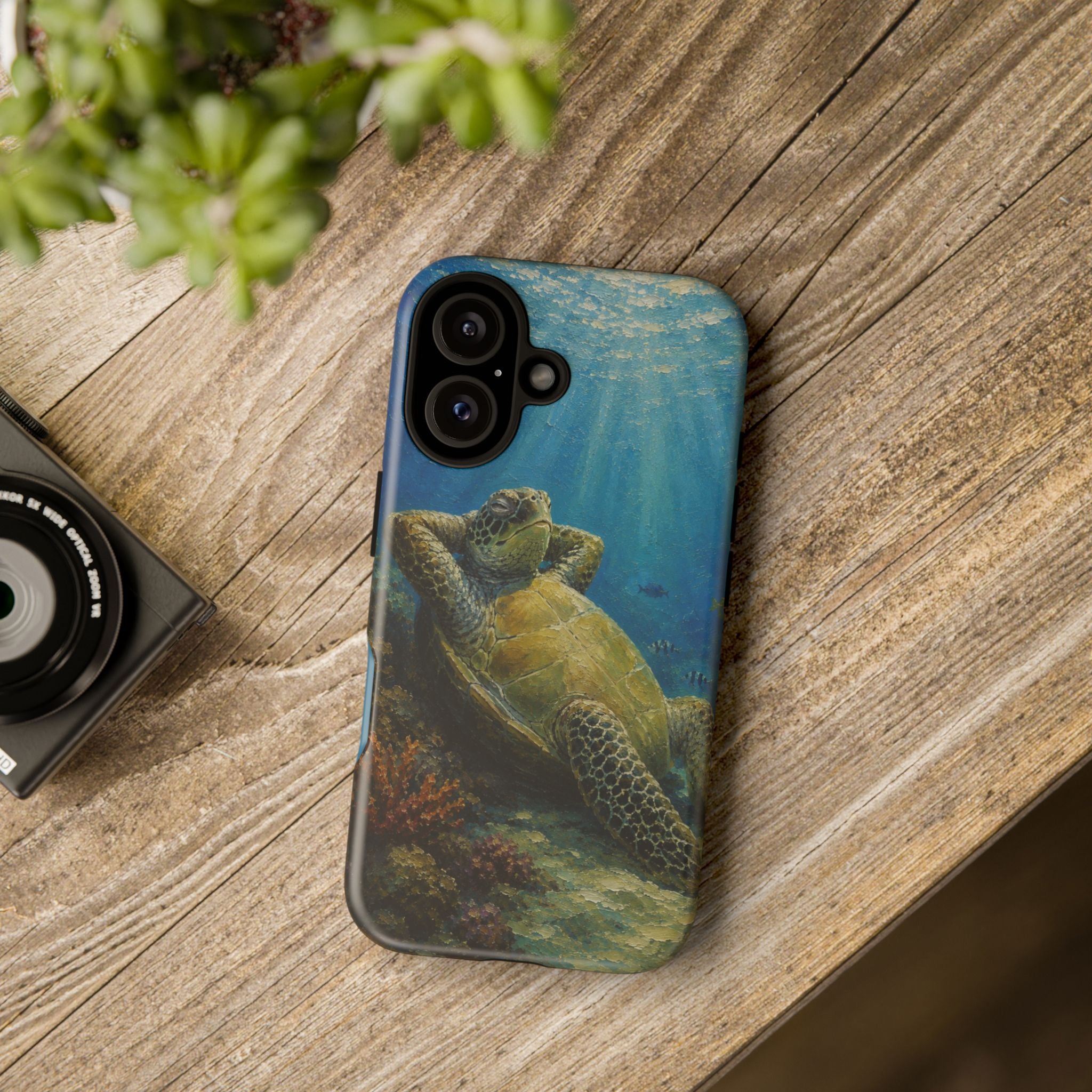 Sea Turtle Relaxation Phone Case — Ocean Underwater Art Protective Tough Case