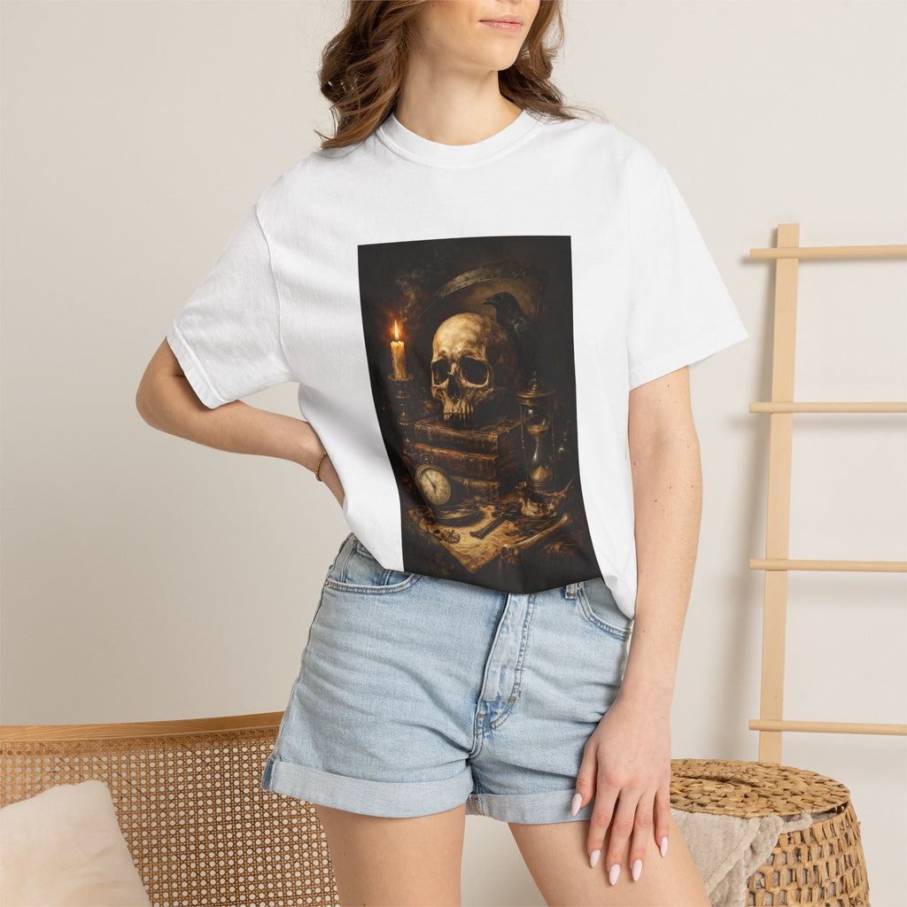 Skull & Candle - Memento Mori T-Shirt — Vintage Vanitas Art Tee