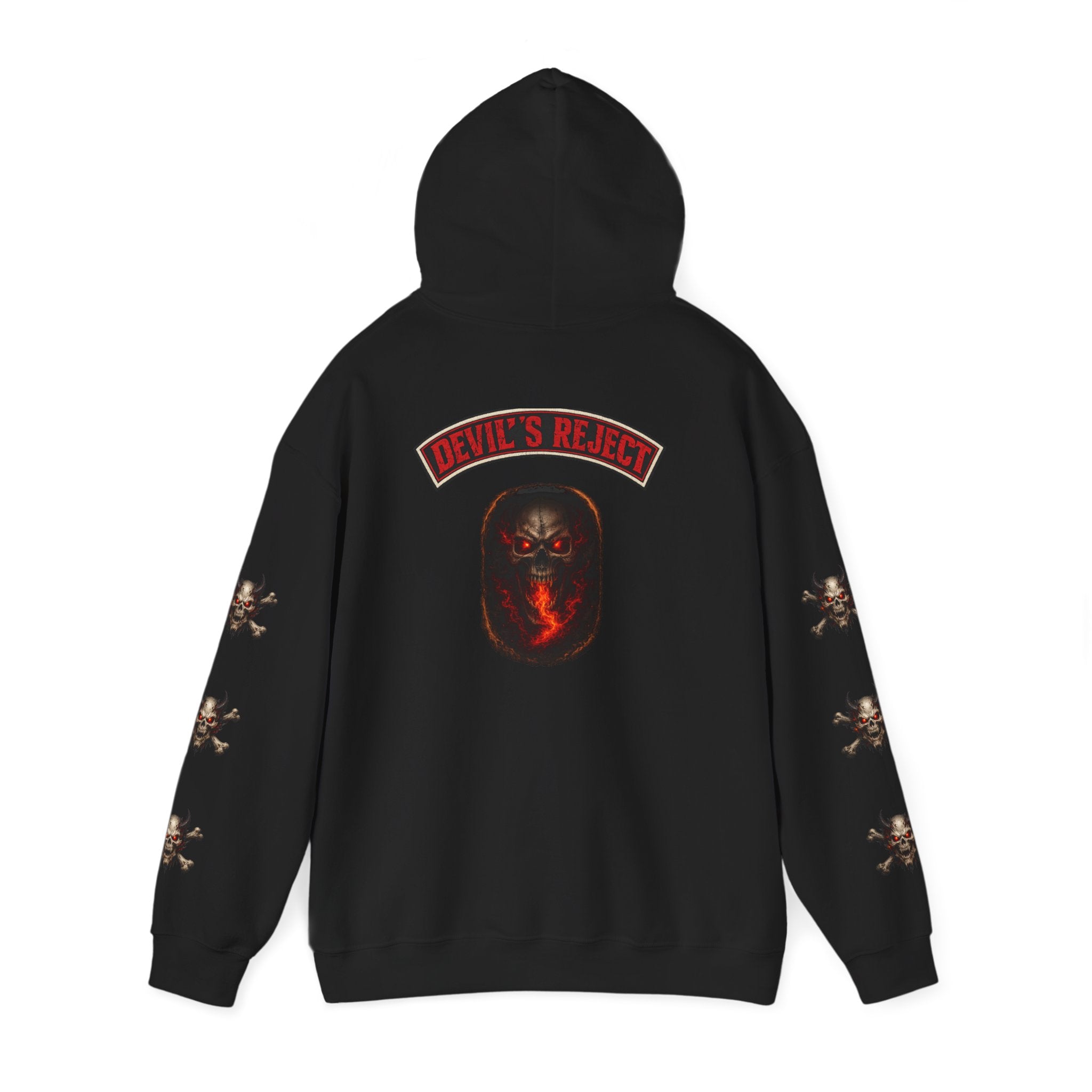 Premium Devil's Reject Hoodie — Fiery Skull Graphic Pullover