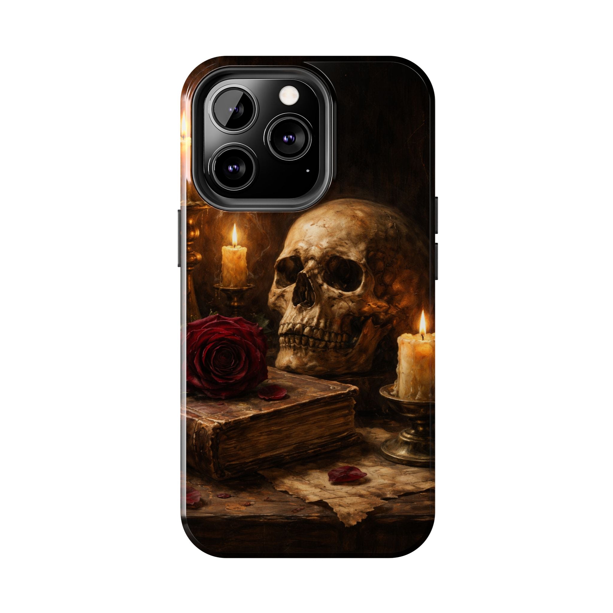 Skull & Candle Tough Phone Case — Memento Mori Protective Cover