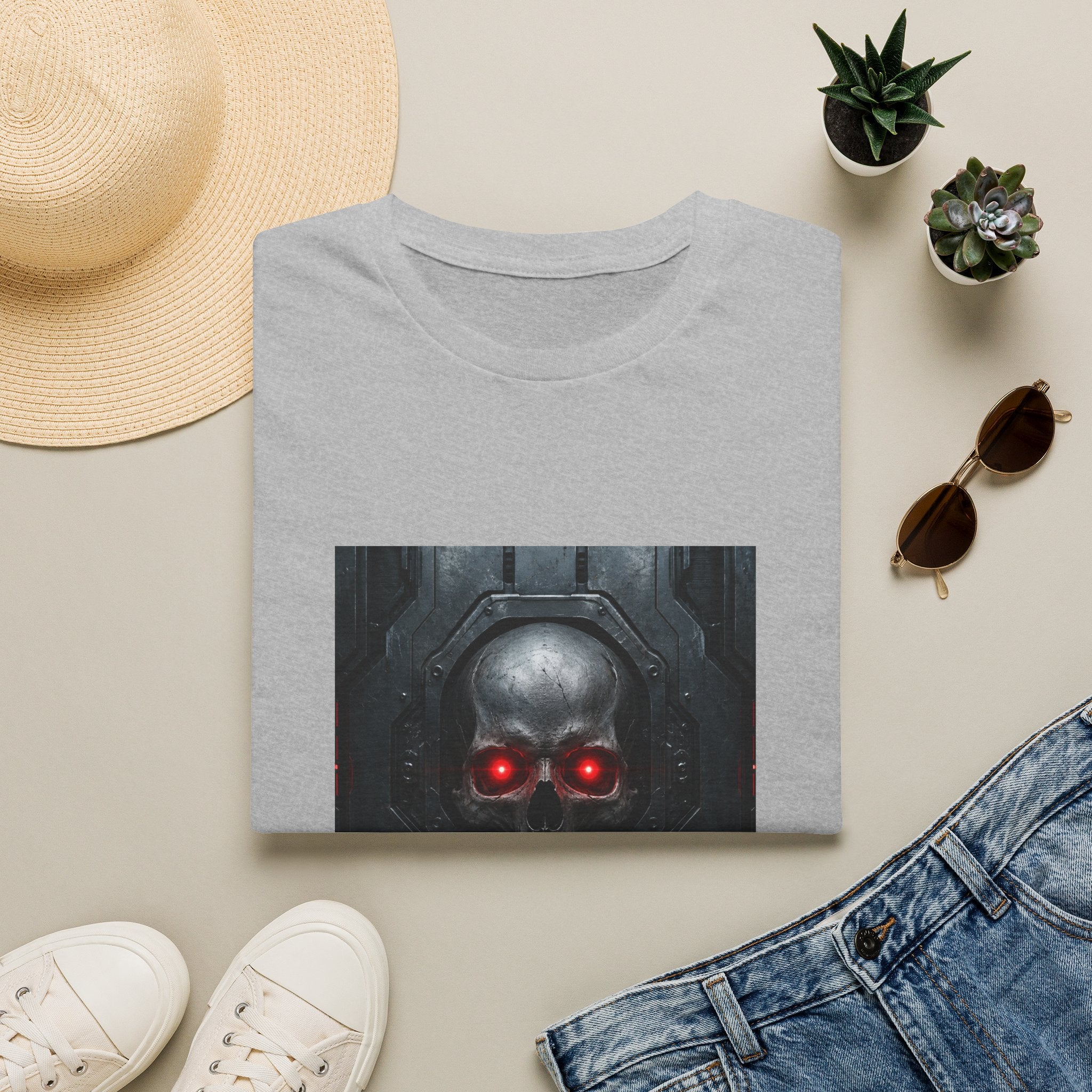 Skull with Red Glowing Eyes T‑Shirt