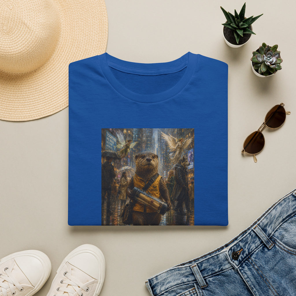 Messenger Otter Graphic Tee — Whimsical Otter Art Shirt