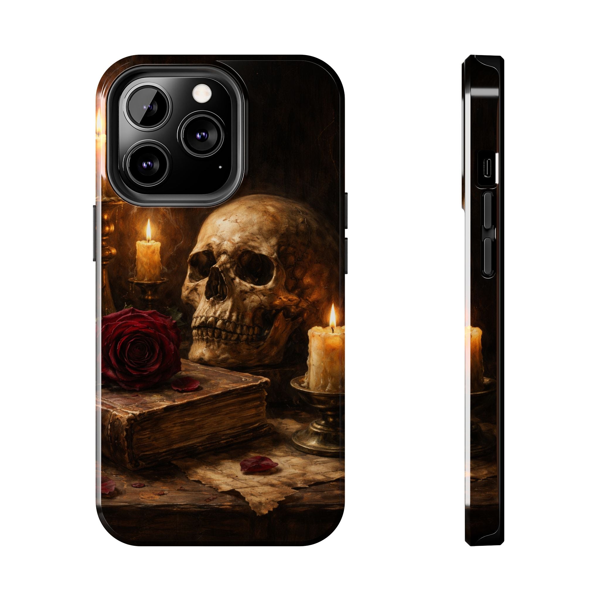Skull & Candle Tough Phone Case — Memento Mori Protective Cover