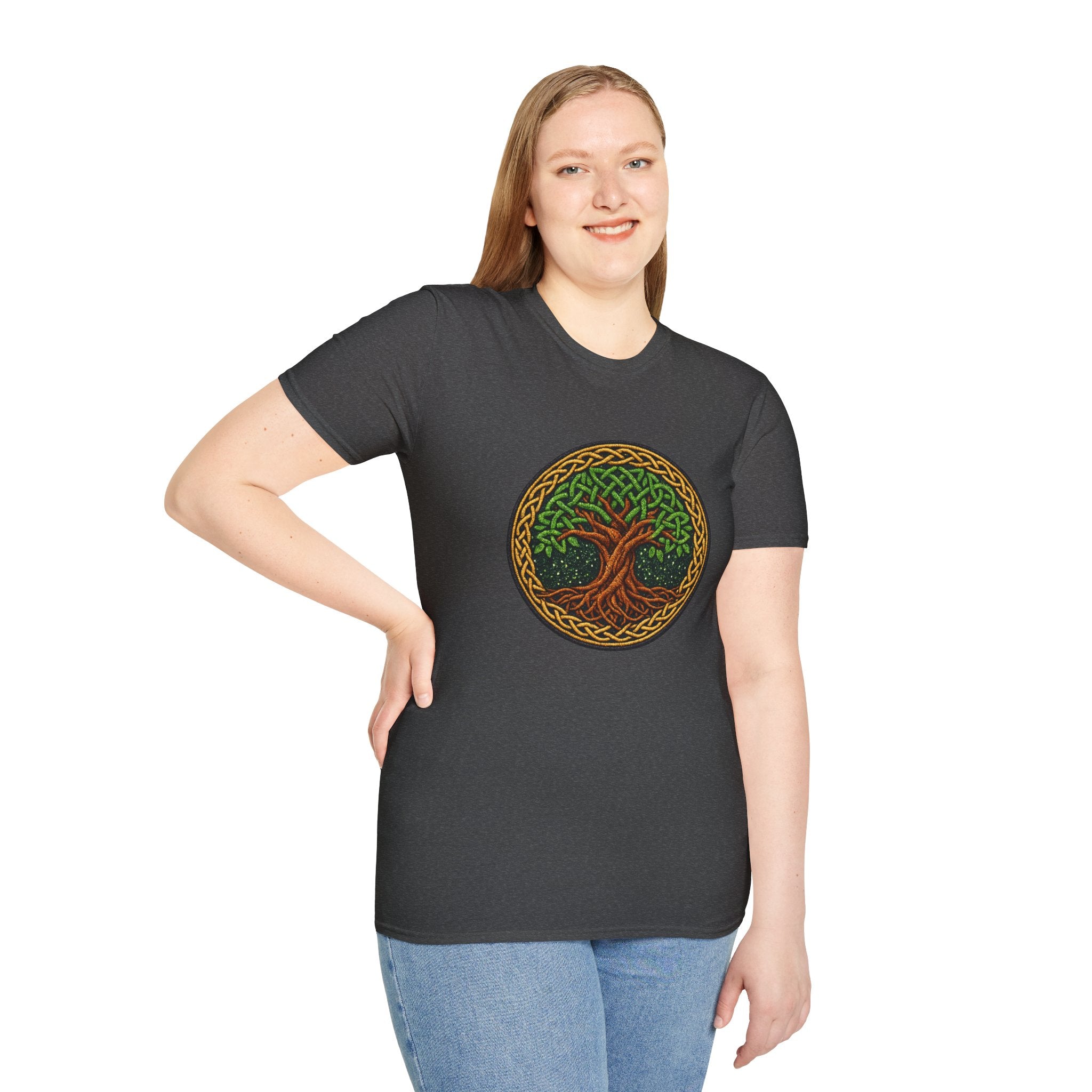 Celtic Tree of Life T‑Shirt — Green Knotwork Nature Tee
