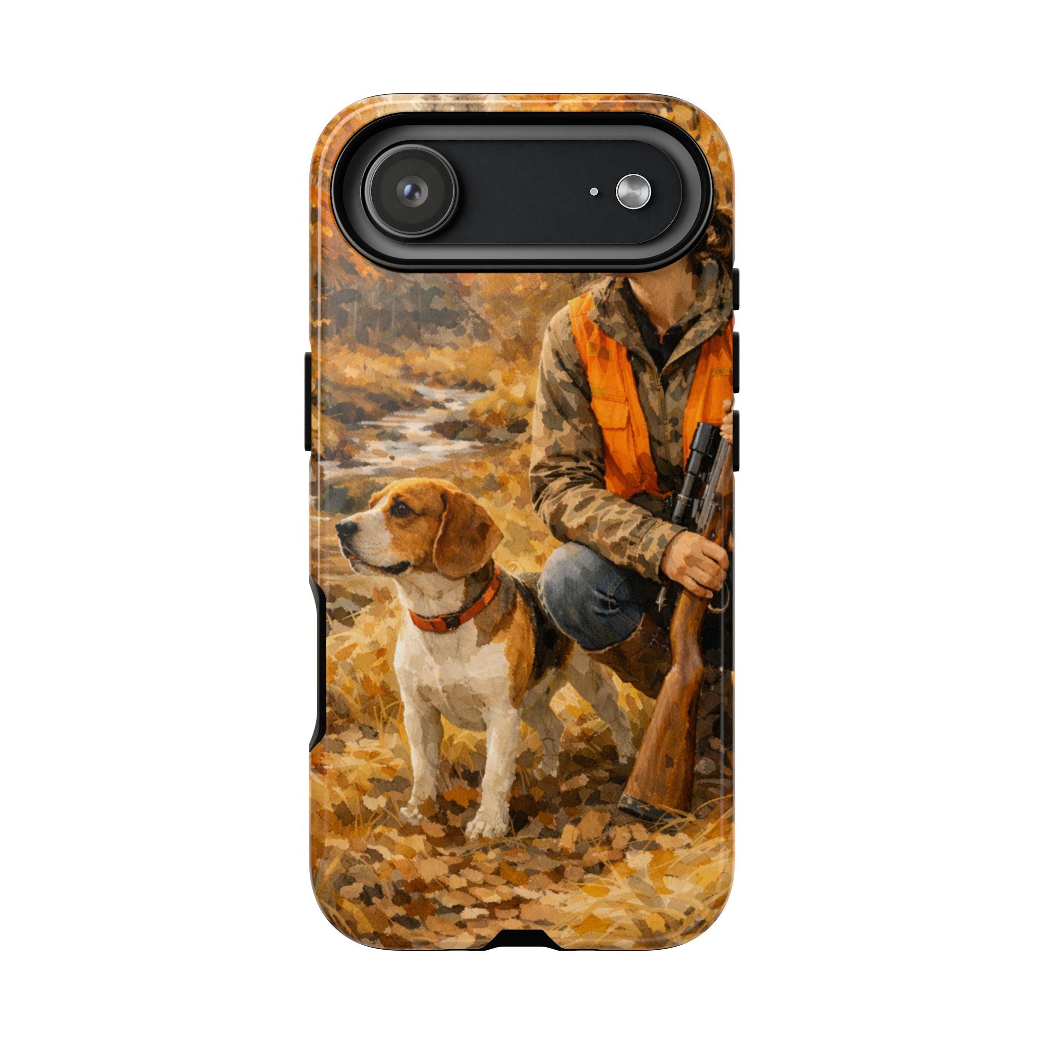 Hunter and Beagle Phone Case — Hunting Dog Autumn Camouflage iPhone Cover