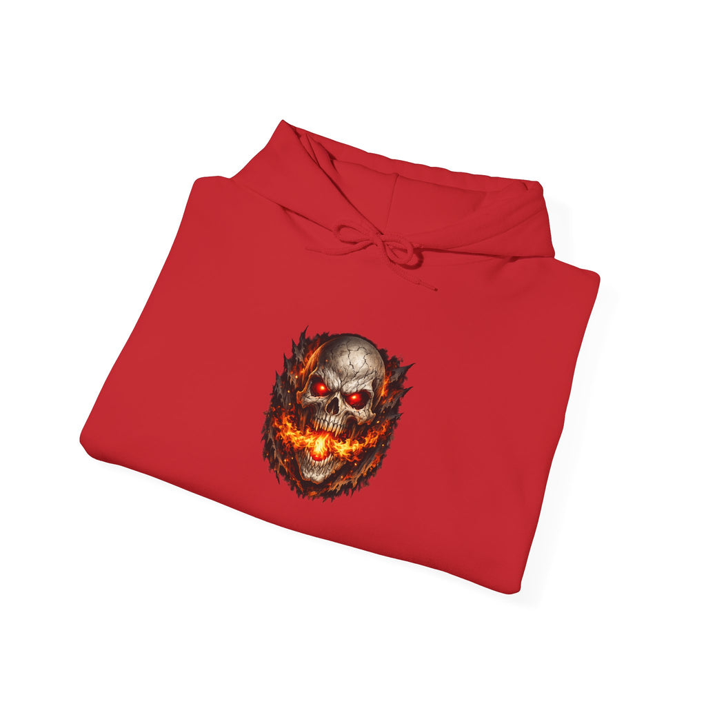 Devil's Reject Hoodie — Fiery Skull Graphic Pullover