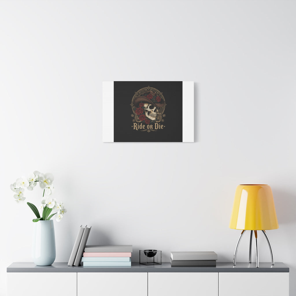 Ride or Die Skull Canvas | Western Skull Art, Gothic Americana