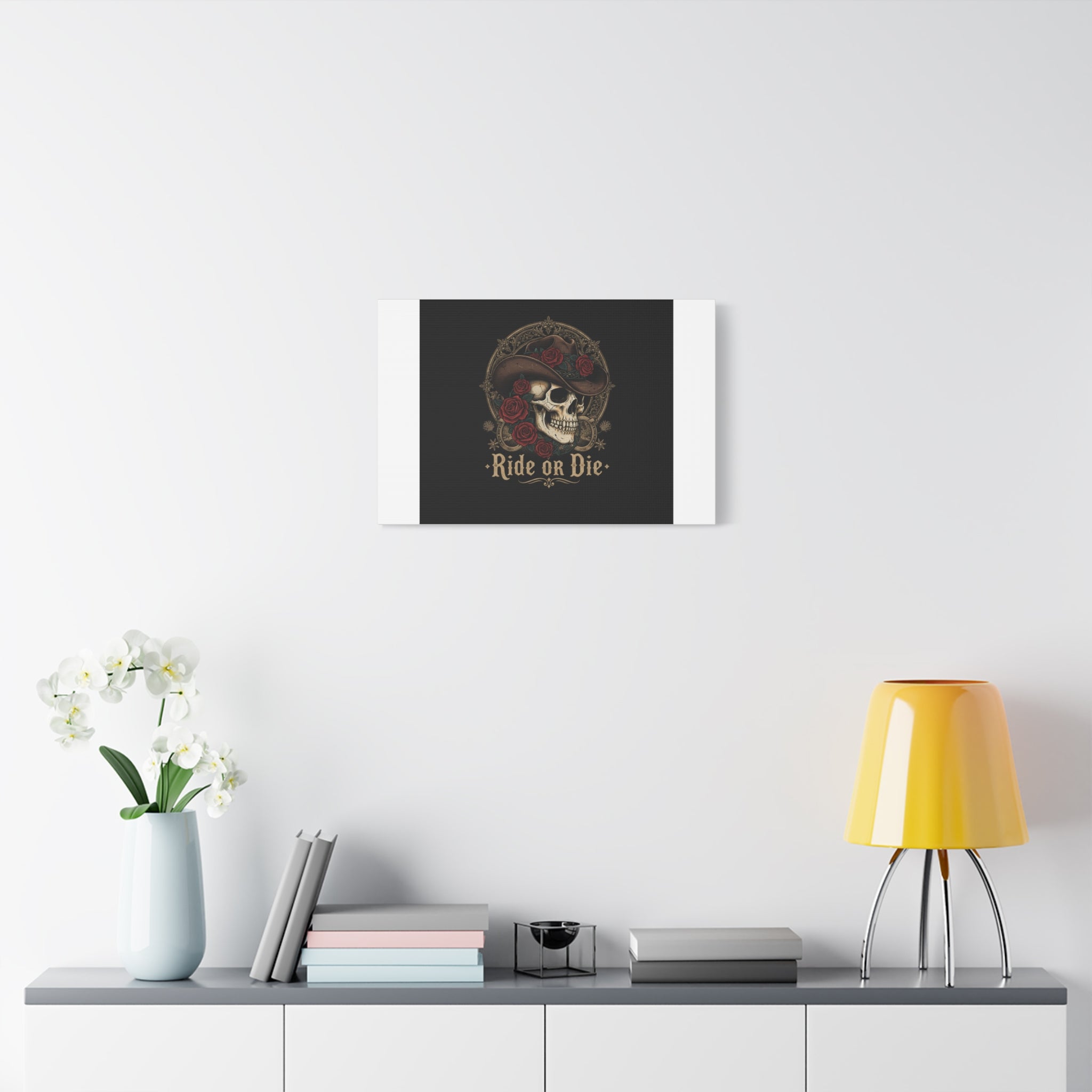 Ride or Die Skull Canvas | Western Skull Art, Gothic Americana