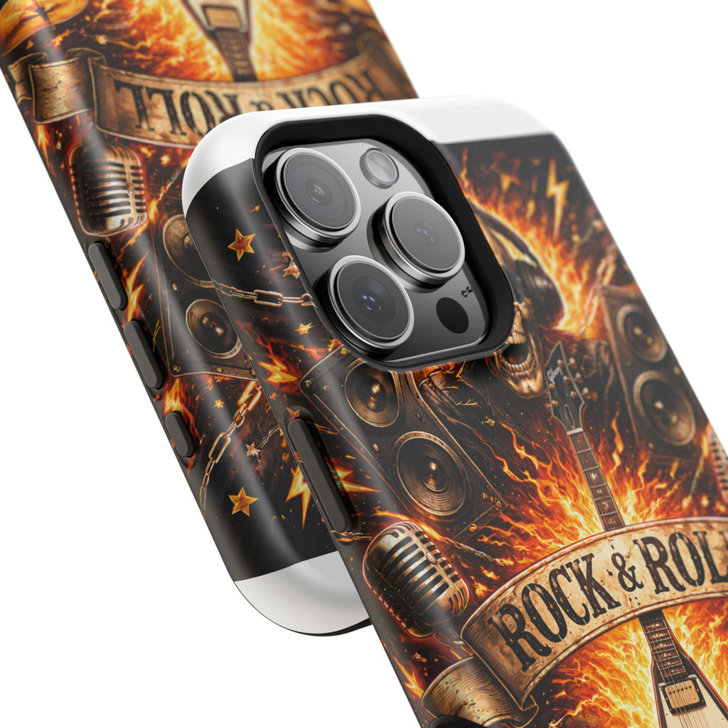 Rock & Roll Skull Guitar Phone Case — Magnetic Impact-Resistant