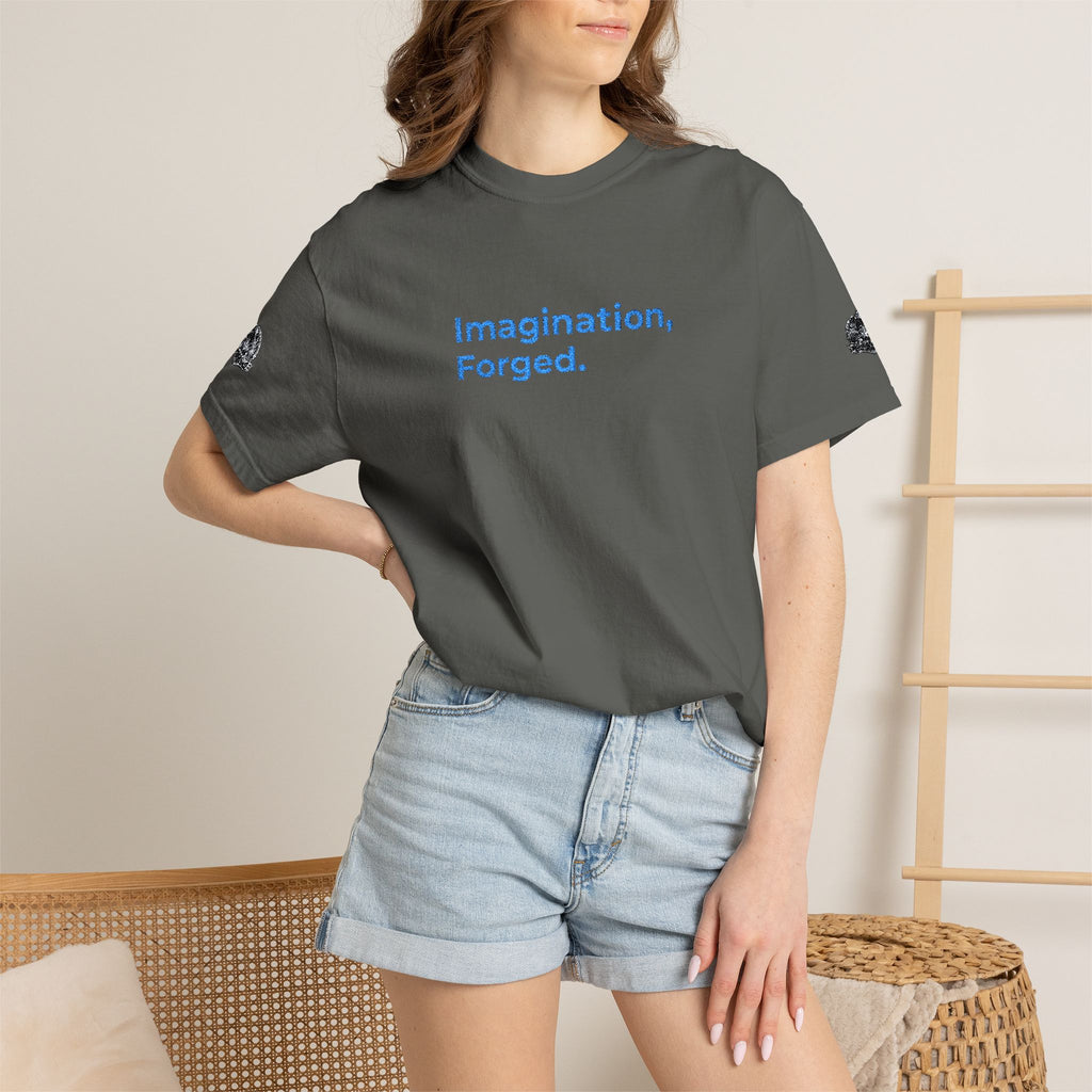 Premium Edition Imagination, Forged. Embroidered Tee — Graphic Garment-Dyed T-Shirt