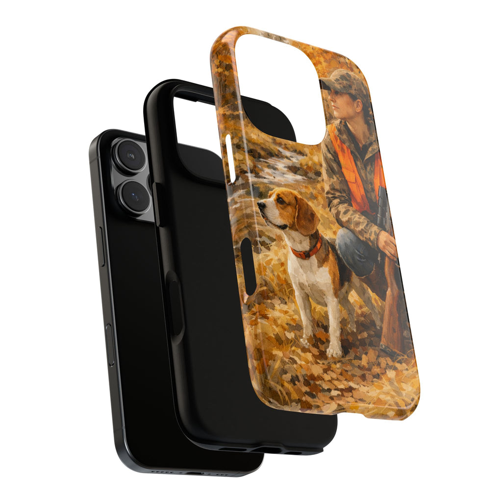 Hunter and Beagle Phone Case — Hunting Dog Autumn Camouflage iPhone Cover