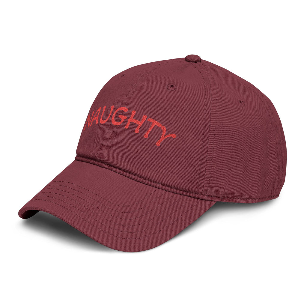 Naughty Embroidered Washed Baseball Cap
