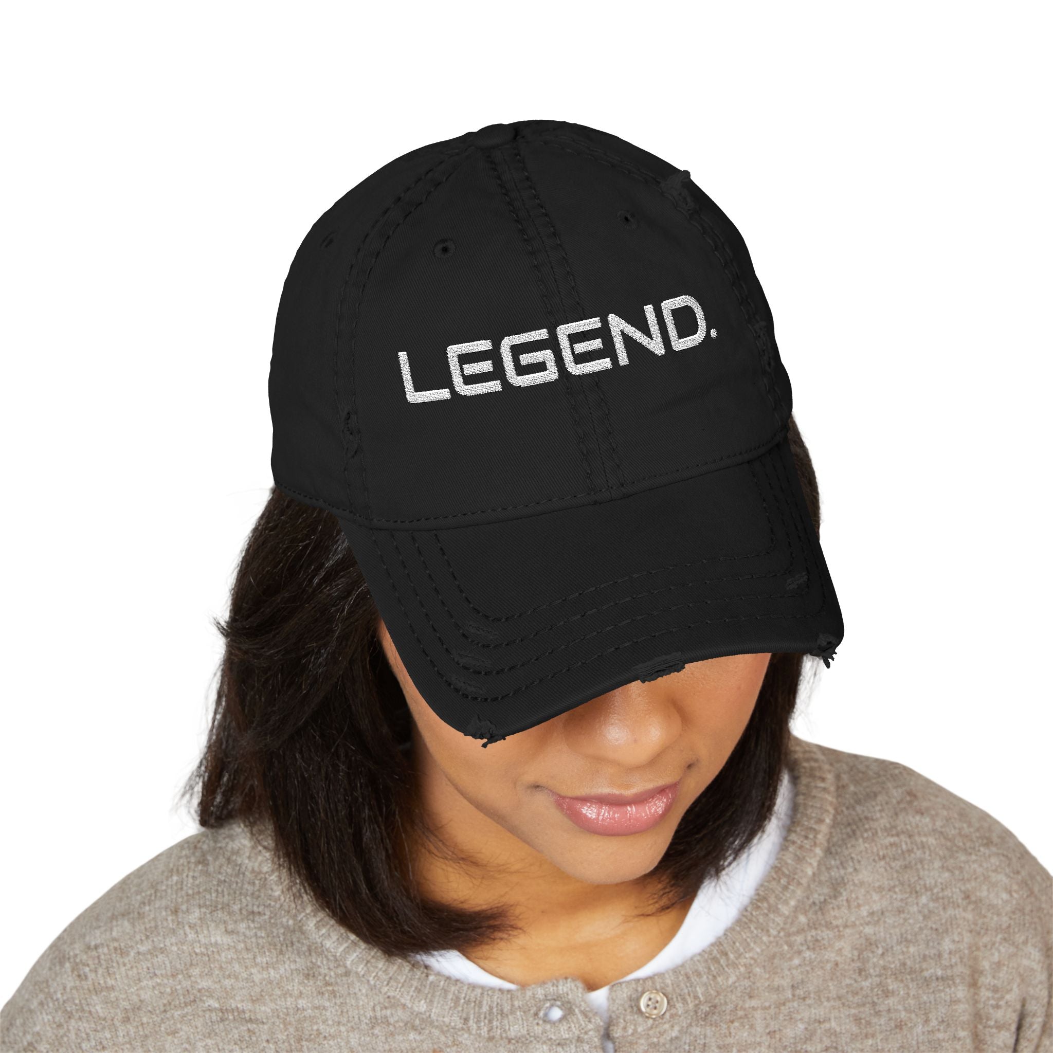 Legend - Embroidered Distressed Dad Hat (Embroidery)