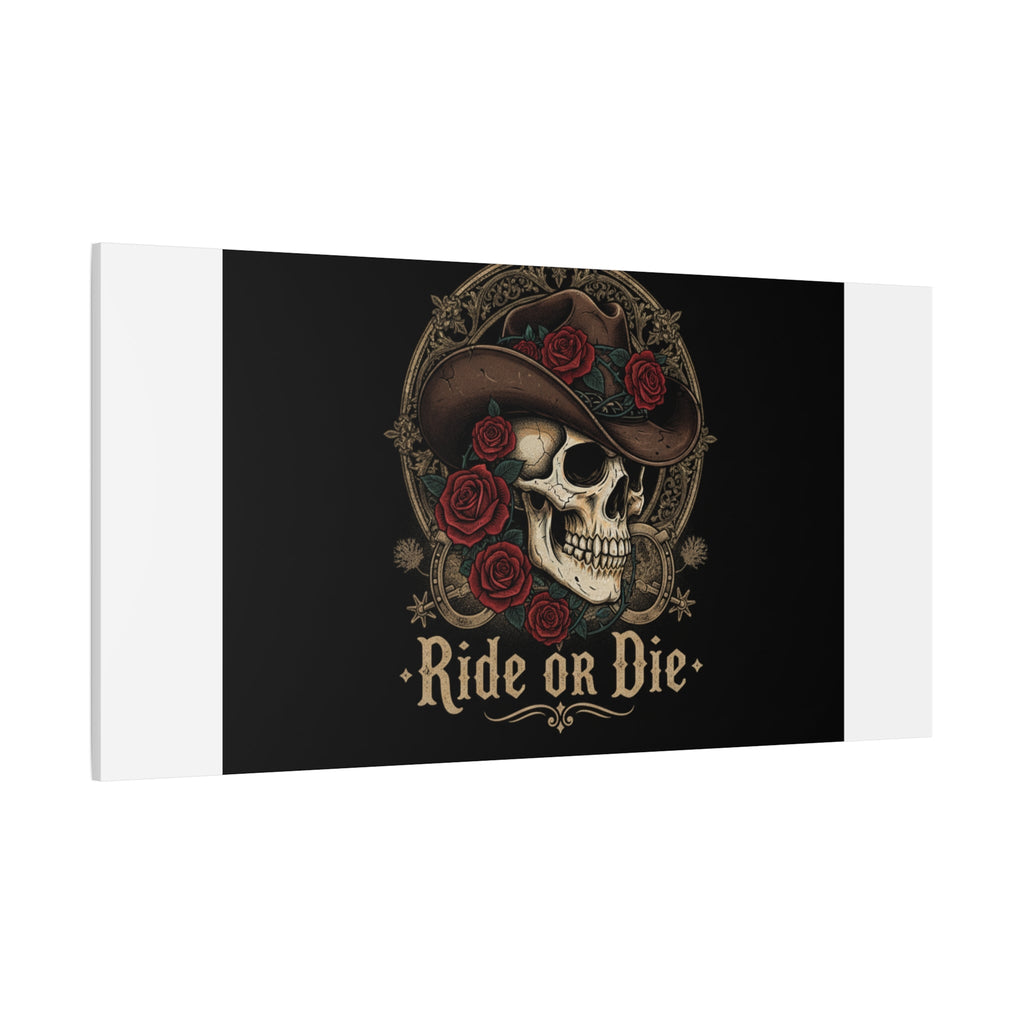 Ride or Die Skull Canvas | Western Skull Art, Gothic Americana