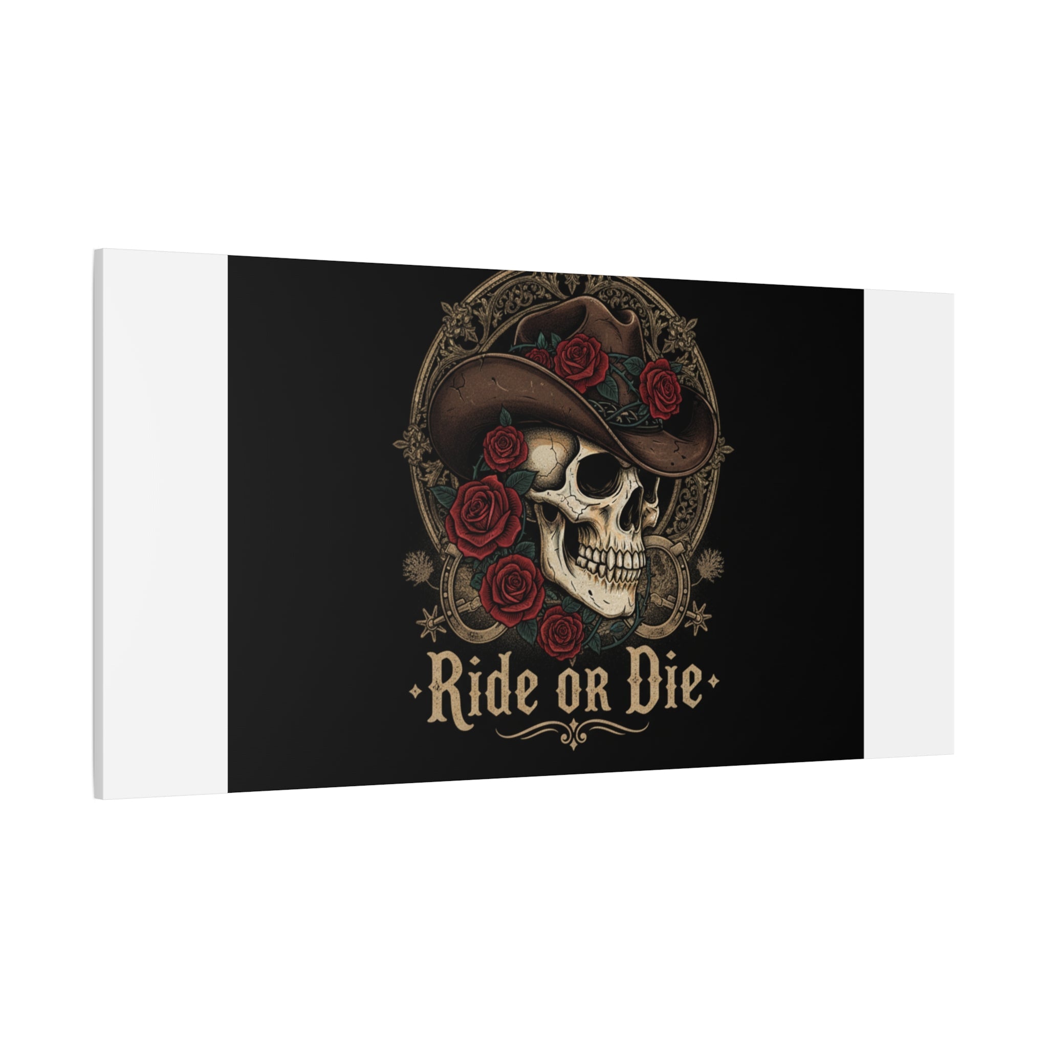 Ride or Die Skull Canvas | Western Skull Art, Gothic Americana