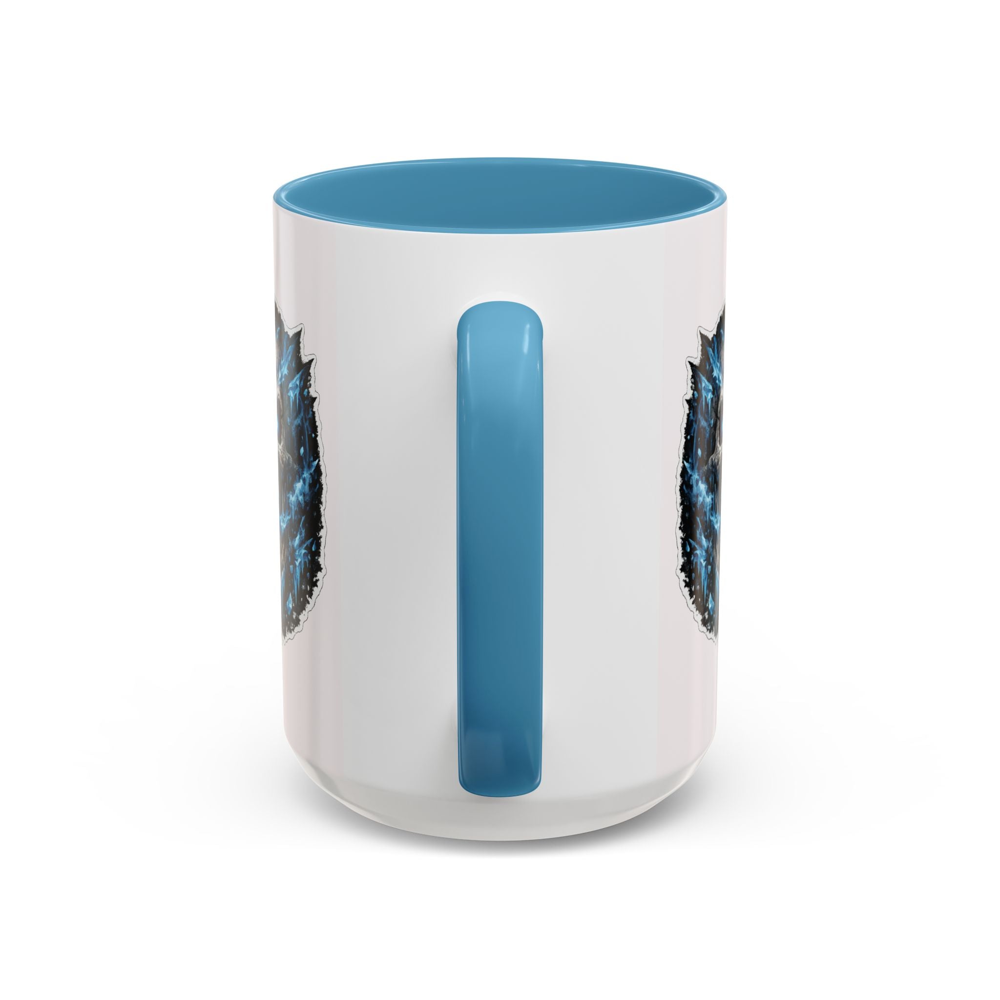 Blue Lightning Skull Accent Coffee Mug – Gothic Horror Coffee Cup (11/15oz)