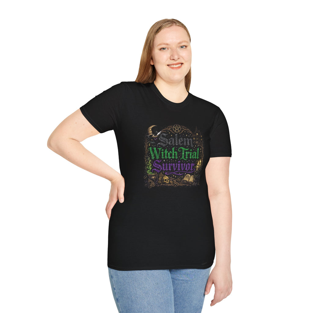 Witch Trial Survivor T-Shirt — Salem Gothic Halloween Graphic Tee
