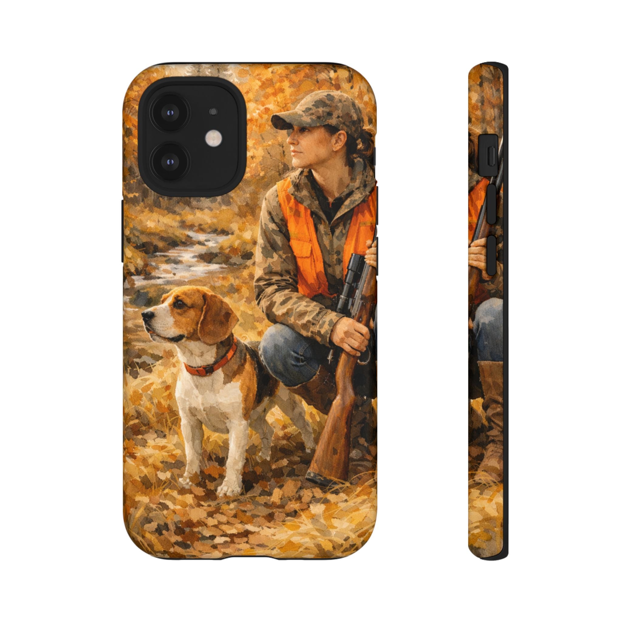 Hunter and Beagle Phone Case — Hunting Dog Autumn Camouflage iPhone Cover