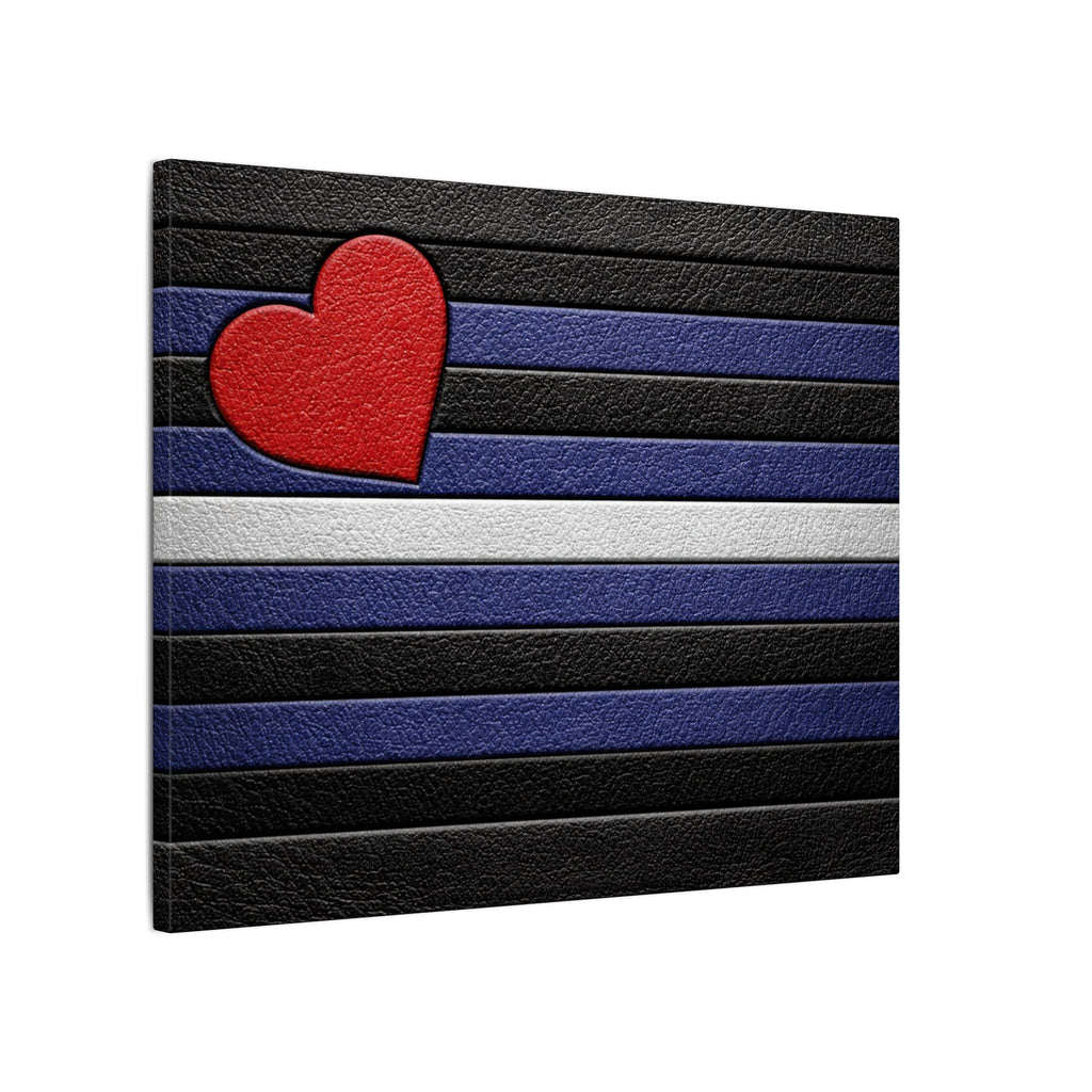 Leather Heart Canvas Wall Art - Matte Stretched Leather Pride Tribute