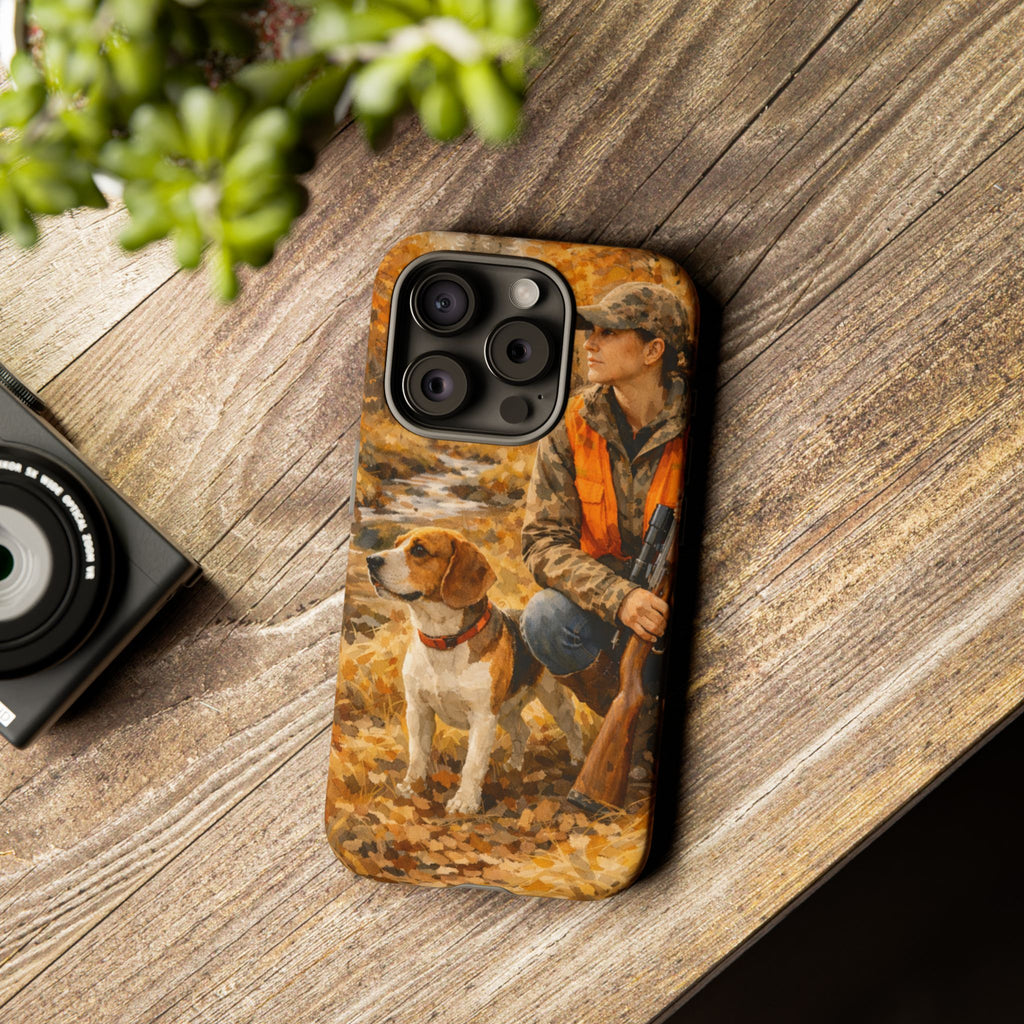Hunter and Beagle Phone Case — Hunting Dog Autumn Camouflage iPhone Cover