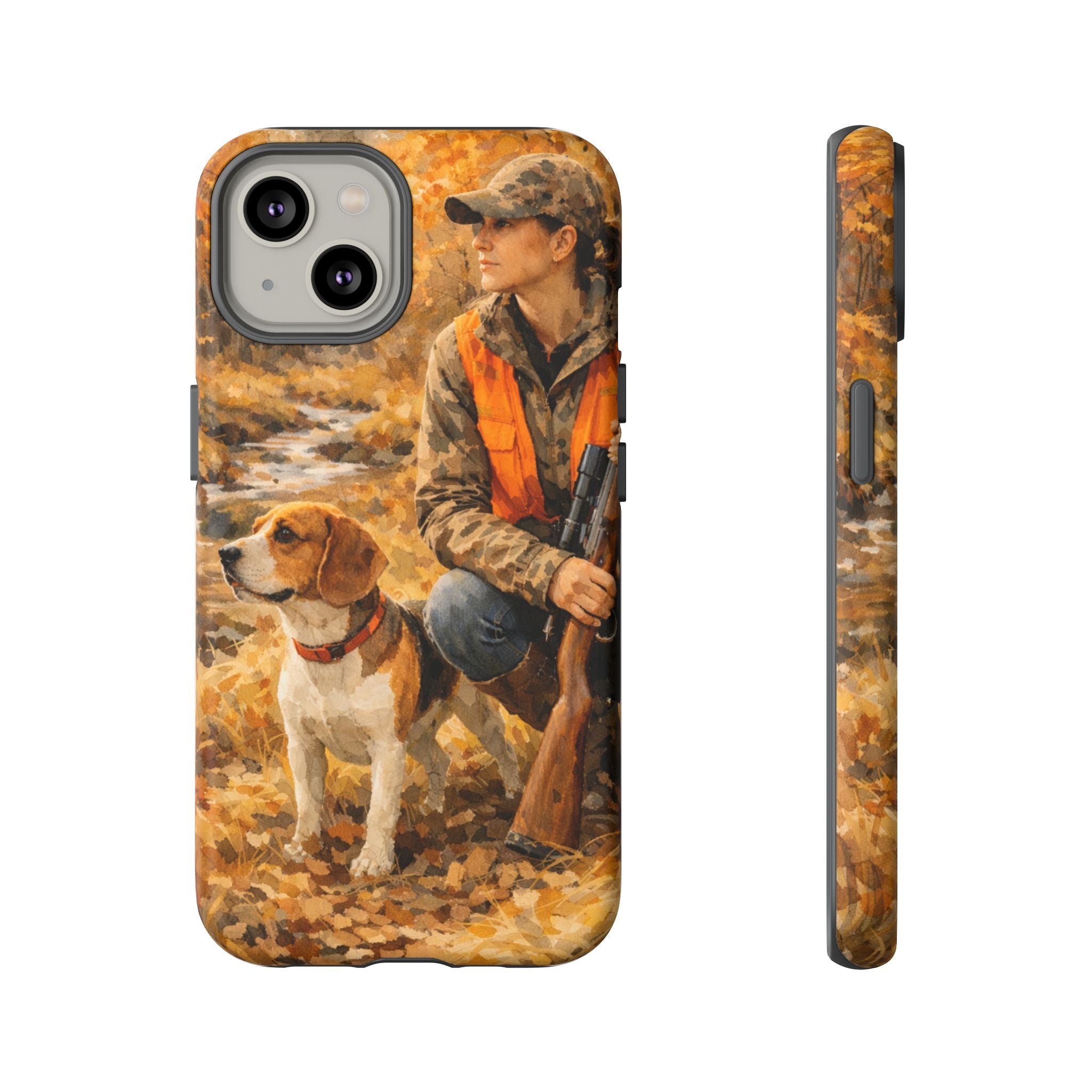 Hunter and Beagle Phone Case — Hunting Dog Autumn Camouflage iPhone Cover