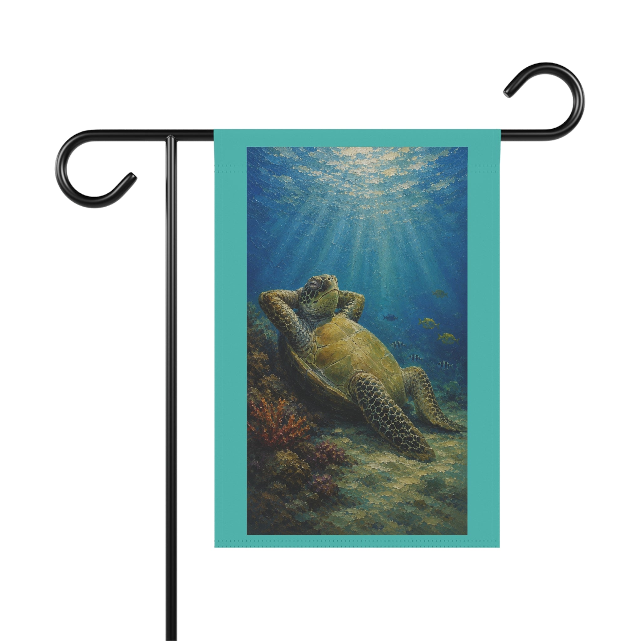 Sea Turtle Garden Flag - Relaxing Underwater Coastal House Banner