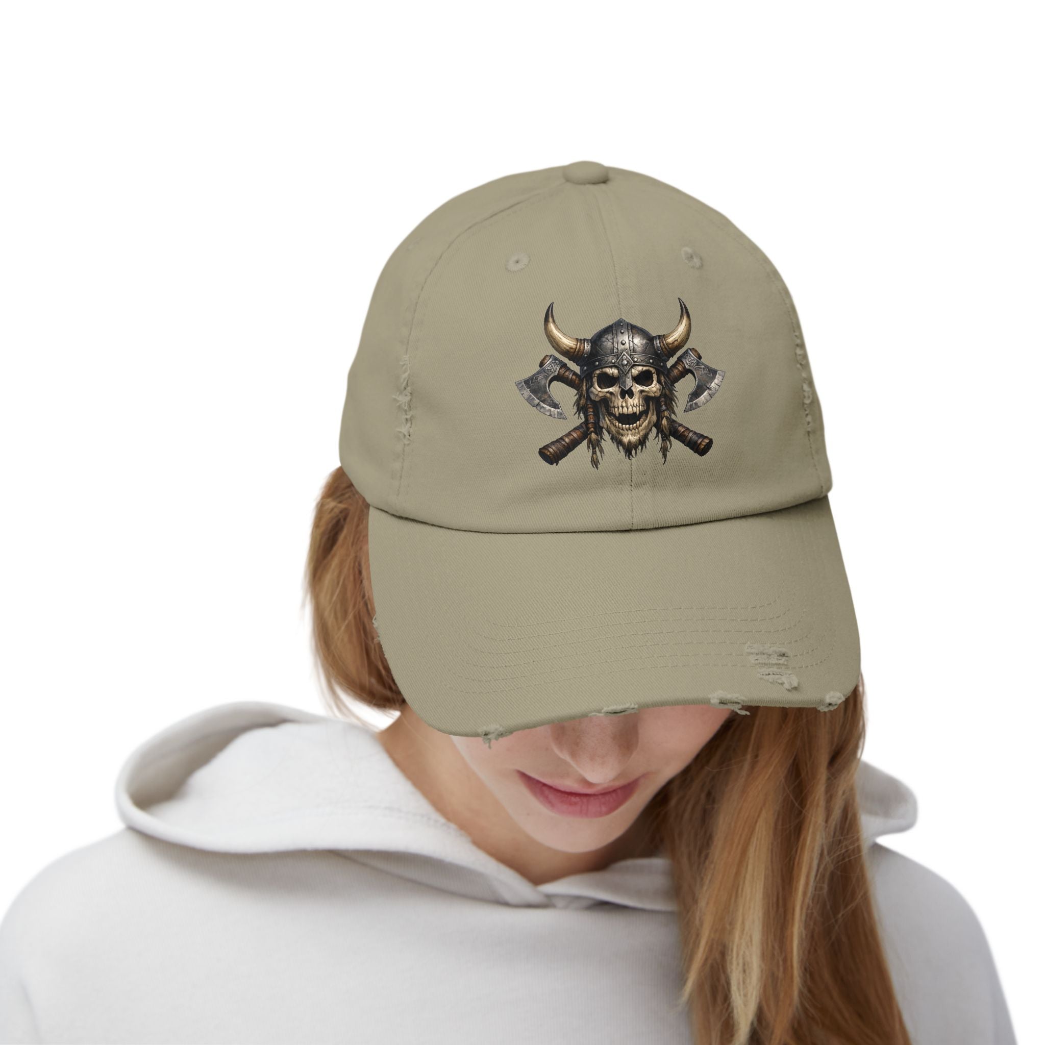 Viking Skull Axe Distressed Cap