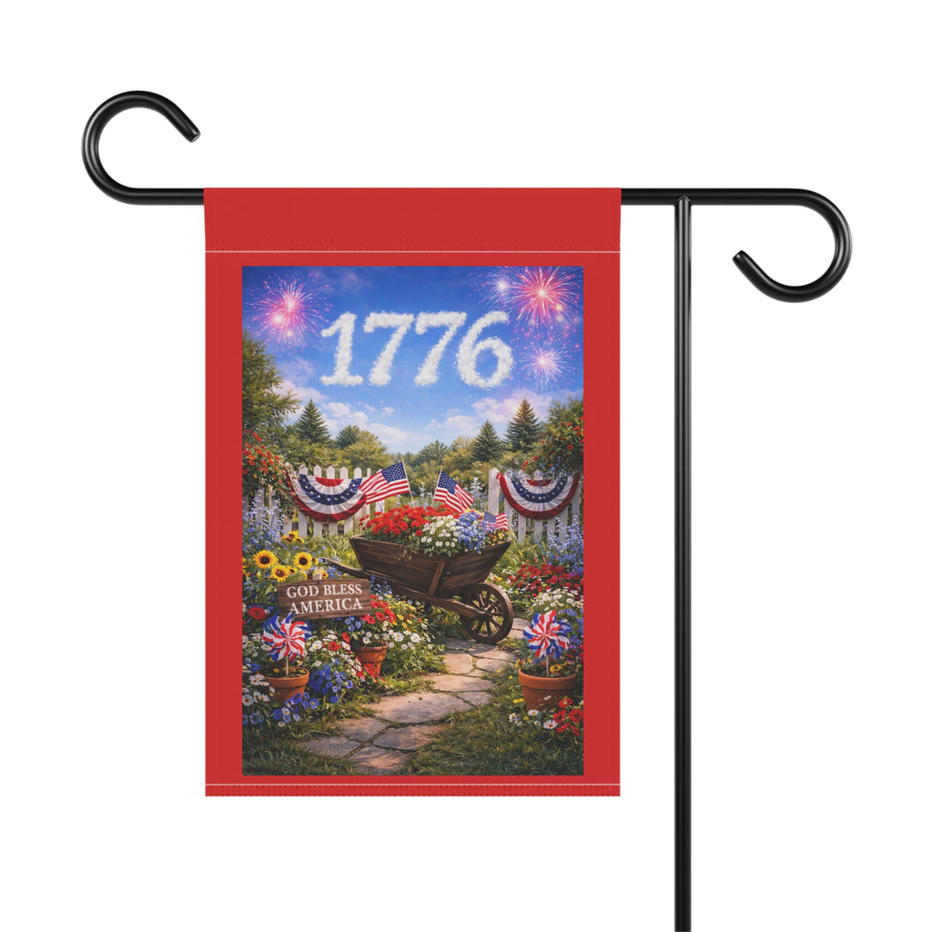 1776 Patriotic Garden Flag — God Bless America Outdoor Banner