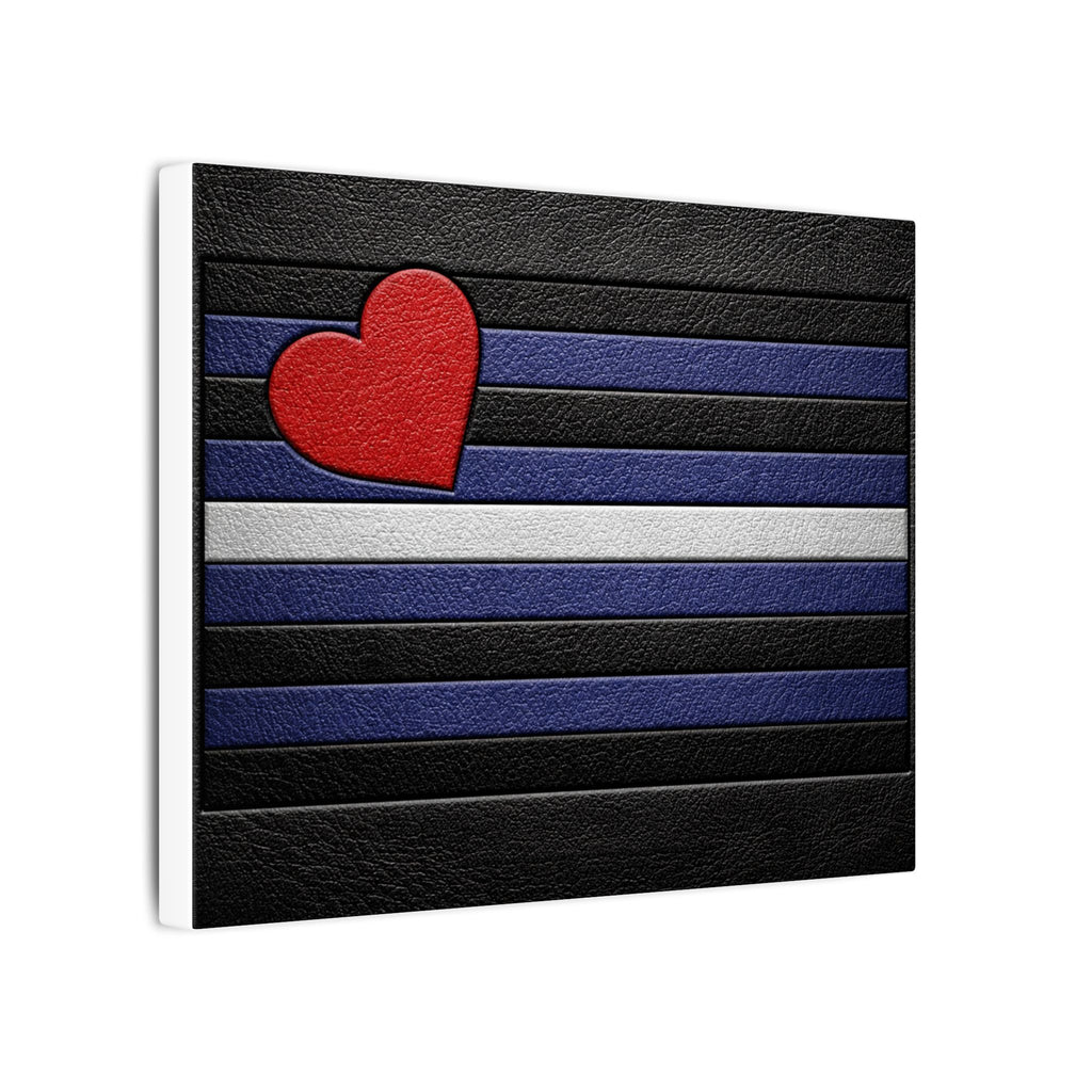 Leather Heart Canvas Wall Art - Matte Stretched Leather Pride Tribute