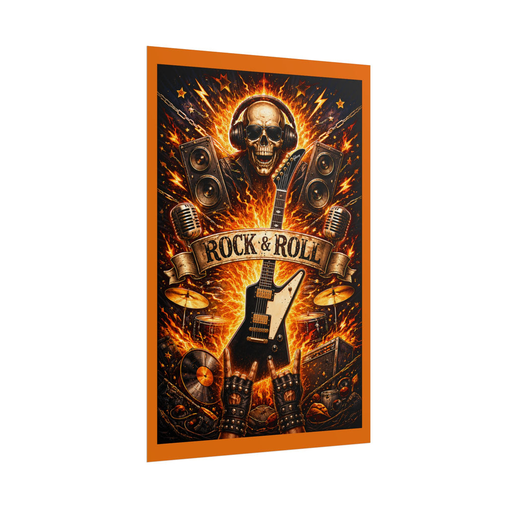 Rock & Roll Skull Guitar Poster — Rolled Music Wall Art