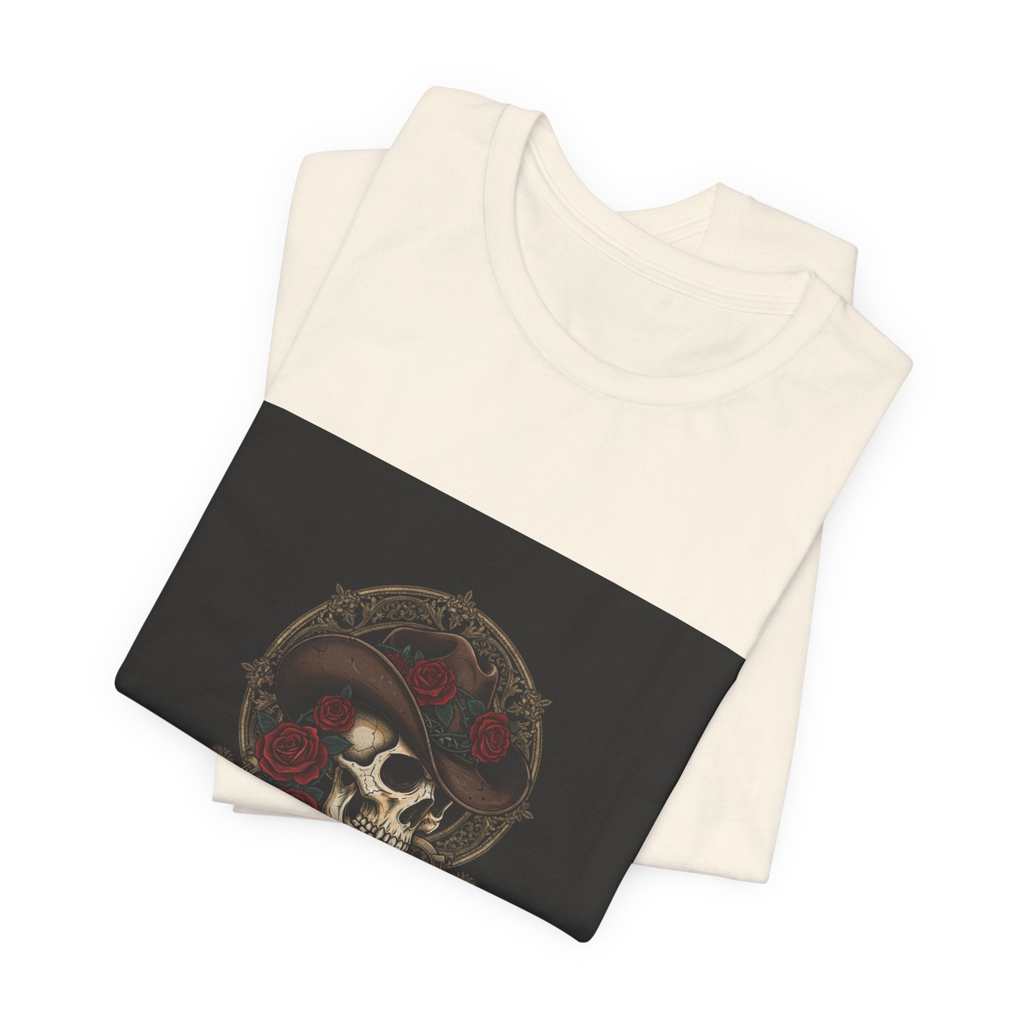Ride or Die Skull Cowboy Tee | western skull art, gothic Americana