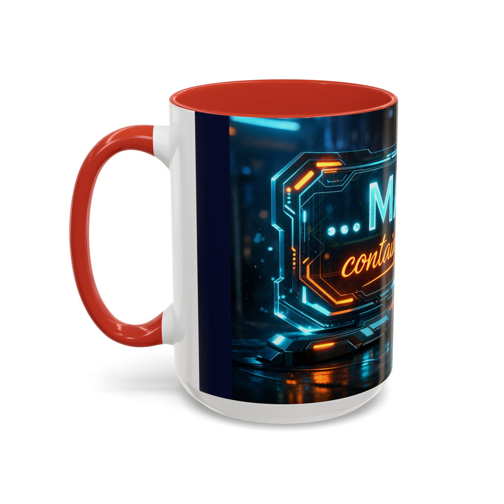Coffee Mug — Neon Sign “May Contain Whiskey” Accent Mug (11/15 oz)