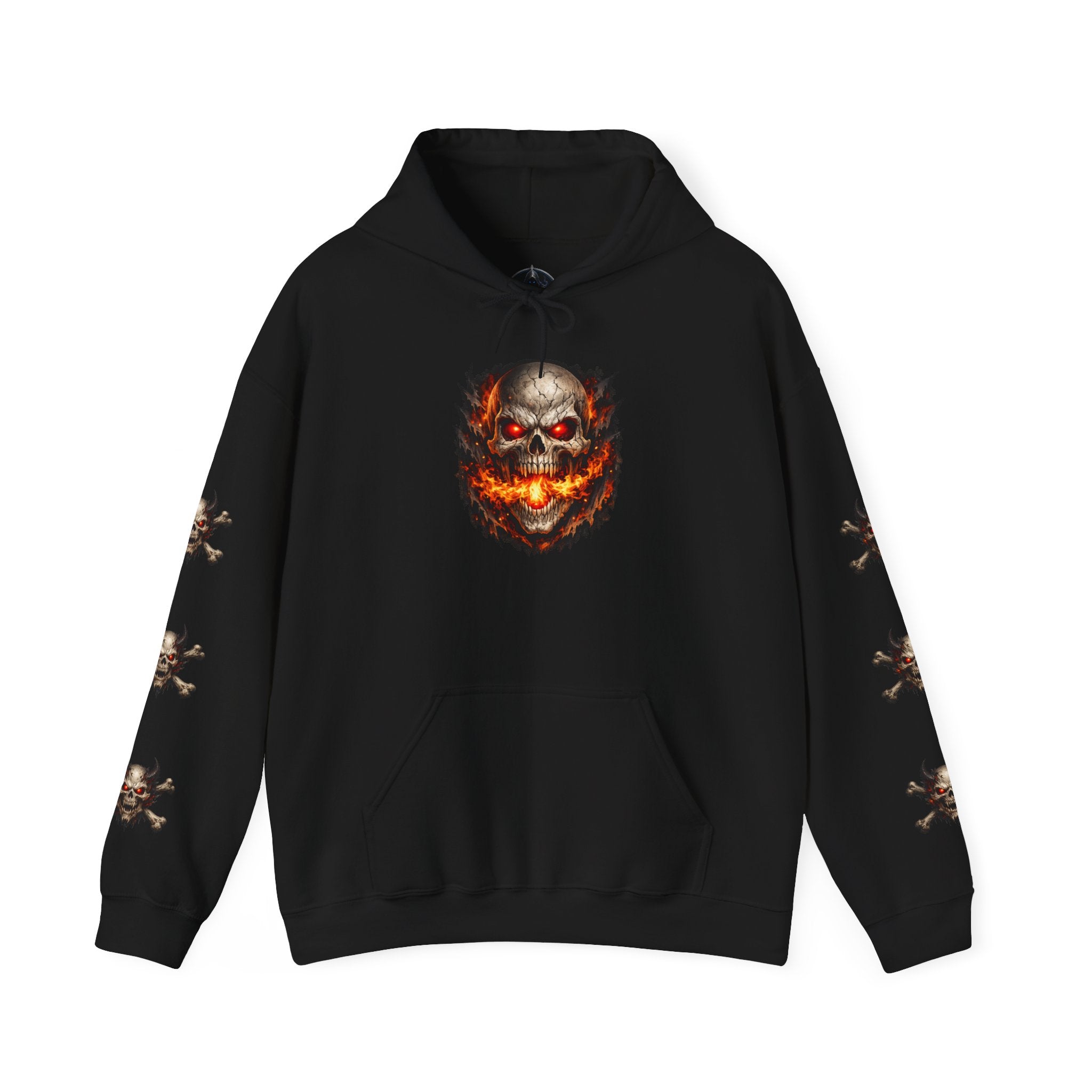 Premium Devil's Reject Hoodie — Fiery Skull Graphic Pullover