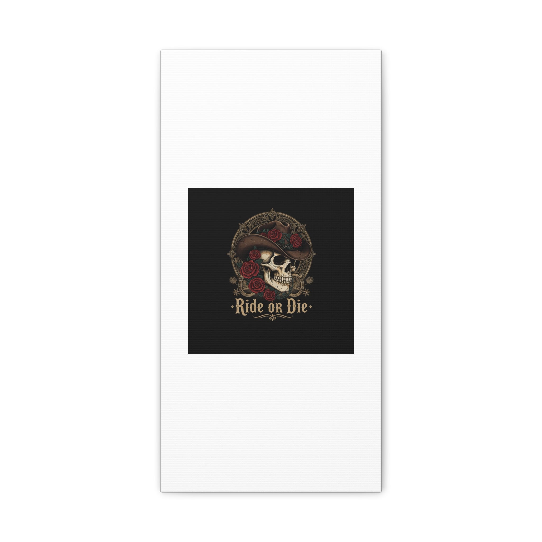 Ride or Die Skull Canvas | Western Skull Art, Gothic Americana