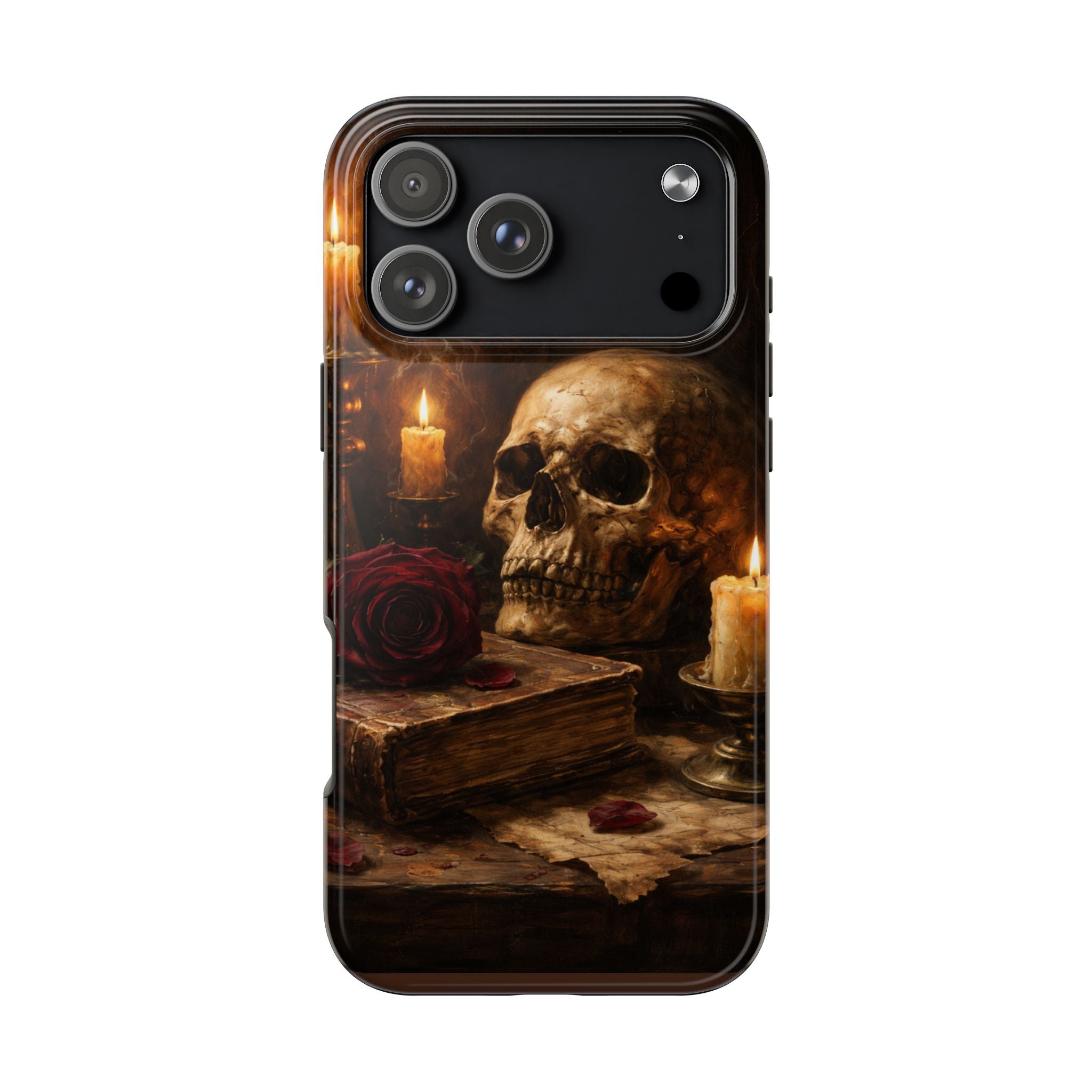 Skull & Candle Tough Phone Case — Memento Mori Protective Cover