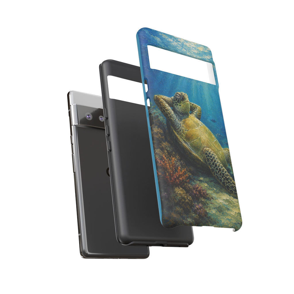 Sea Turtle Relaxation Phone Case — Ocean Underwater Art Protective Tough Case