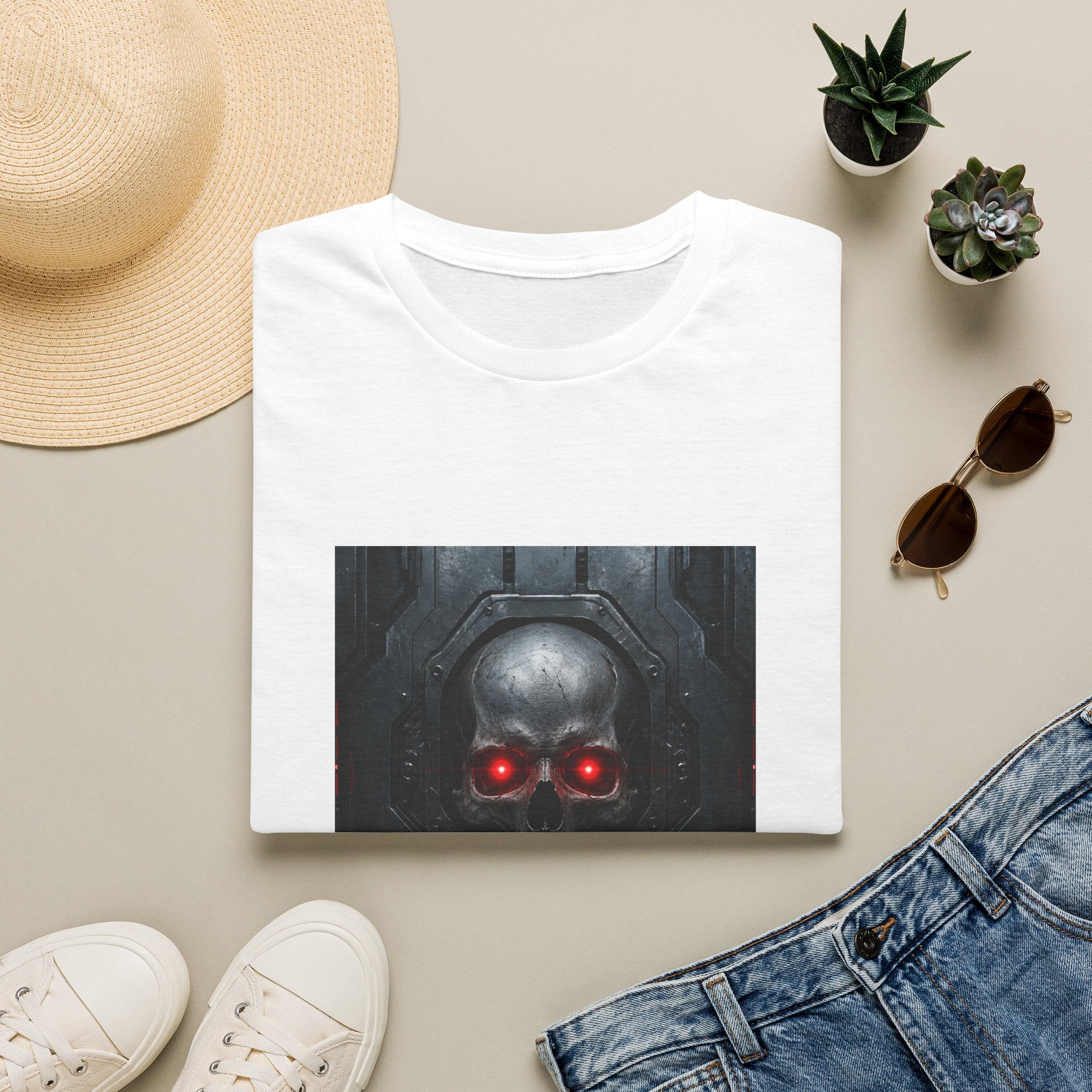 Skull with Red Glowing Eyes T‑Shirt