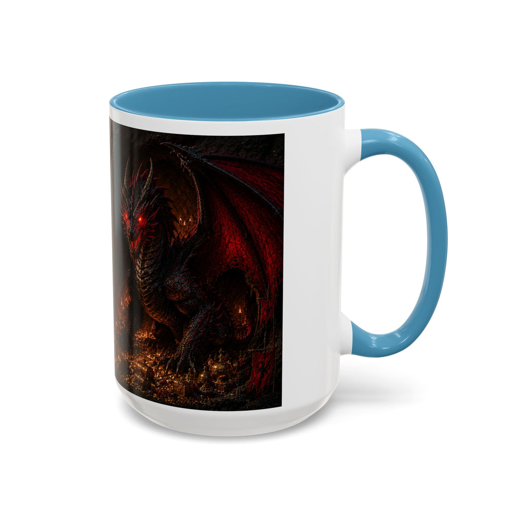 Dragon Coffee Mug — Dark Fantasy Red-Eyed Dragon Accent Mug (11/15oz)