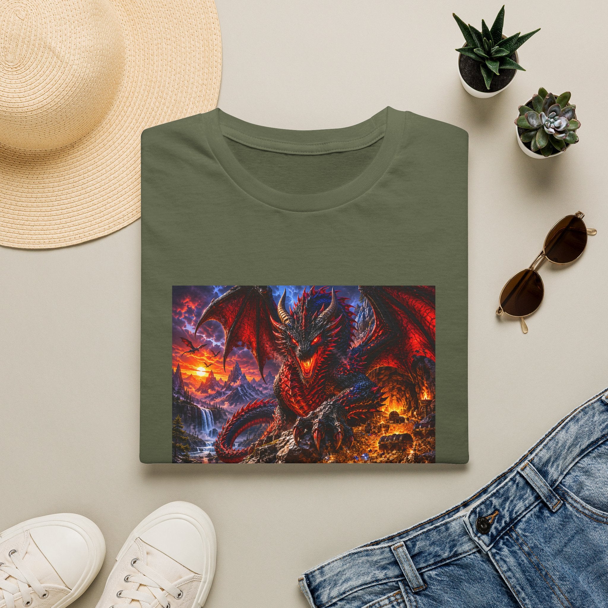 Dragon Guard T-Shirt — Epic Red Dragon Fantasy Art Tee