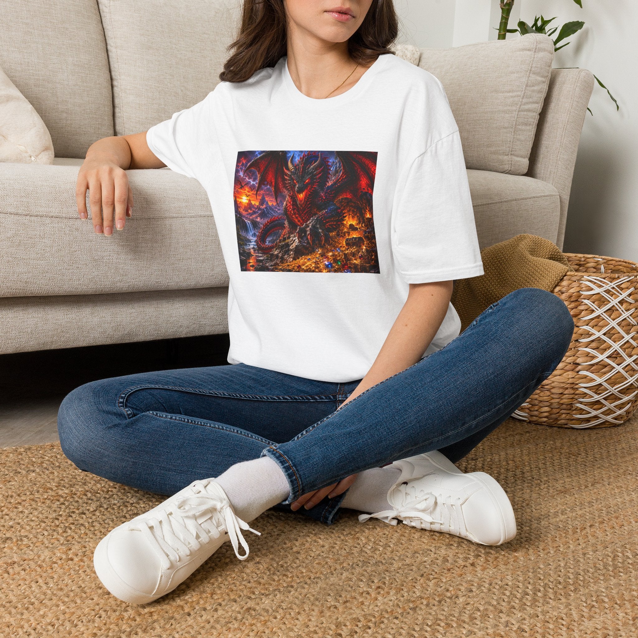 Dragon Guard T-Shirt — Epic Red Dragon Fantasy Art Tee