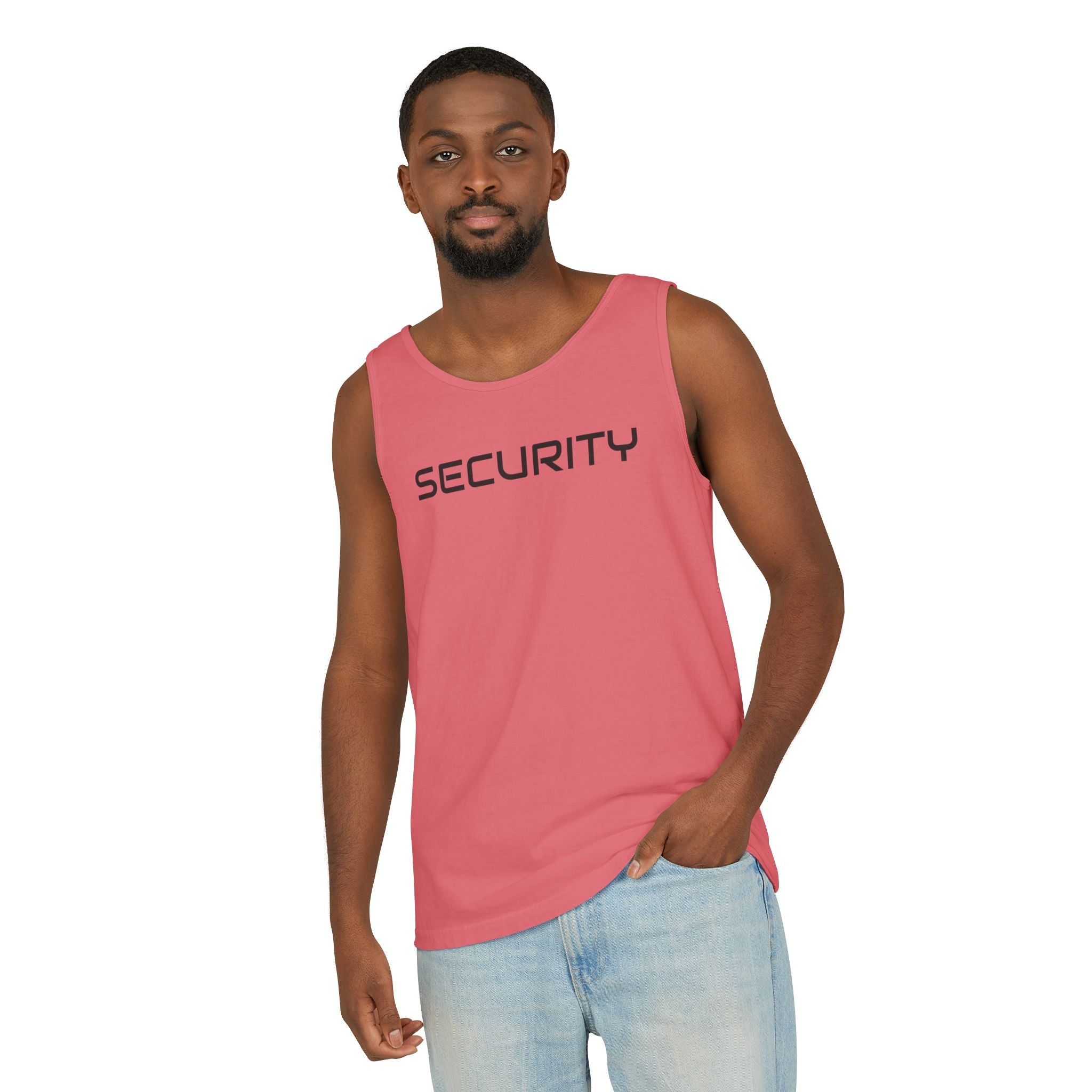 SECURITY Graphic Tank Top — Bold 'SECURITY' Streetwear Muscle Tee