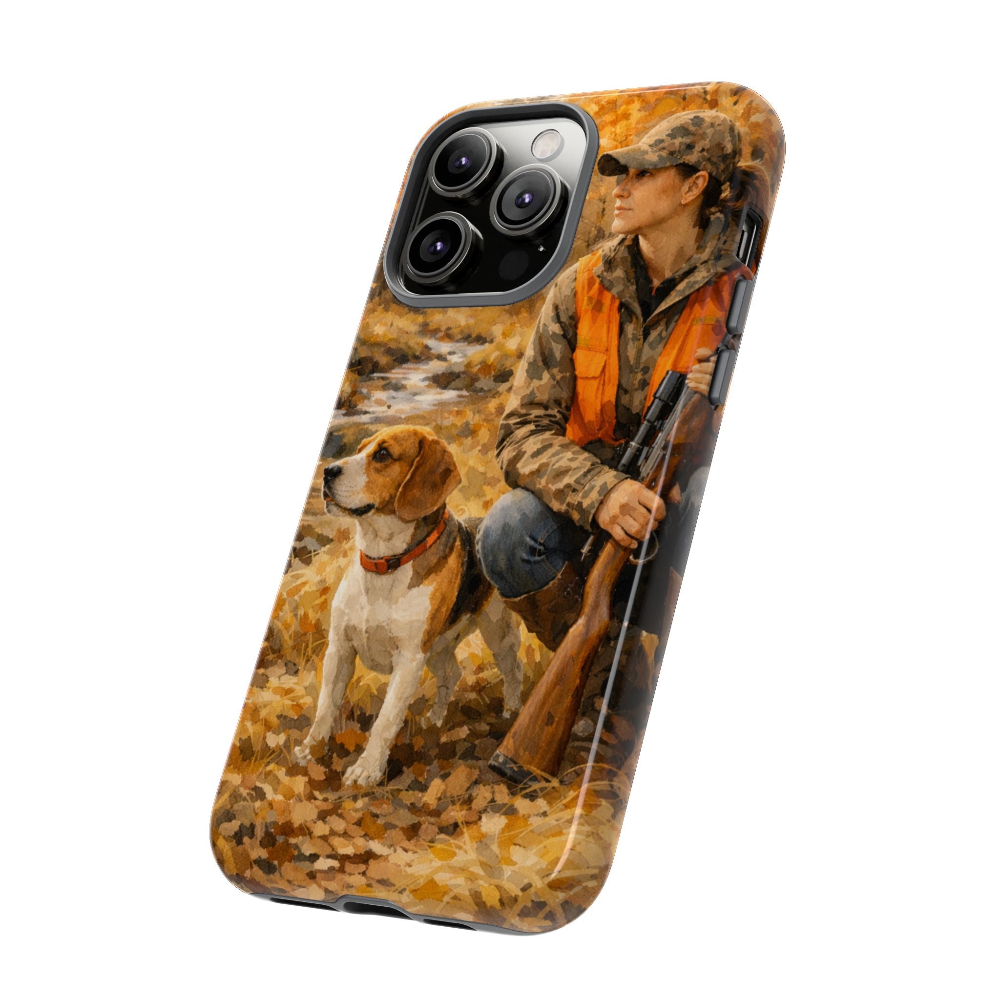 Hunter and Beagle Phone Case — Hunting Dog Autumn Camouflage iPhone Cover