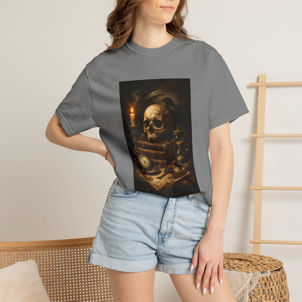 Skull & Candle - Memento Mori T-Shirt — Vintage Vanitas Art Tee