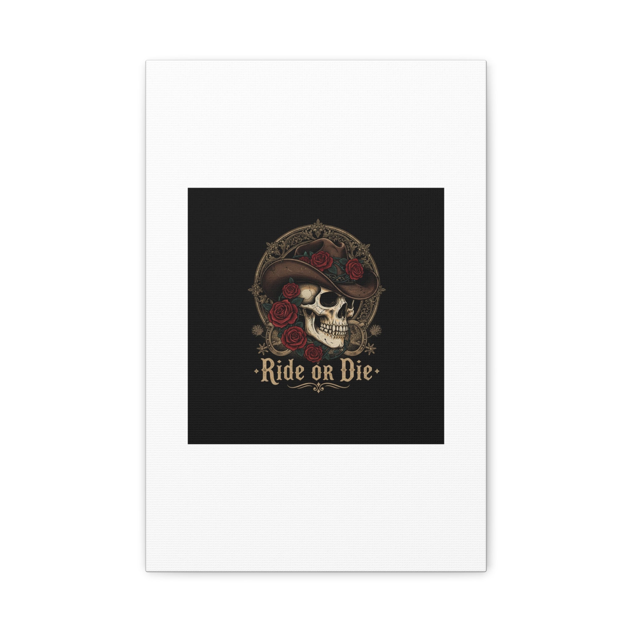 Ride or Die Skull Canvas | Western Skull Art, Gothic Americana