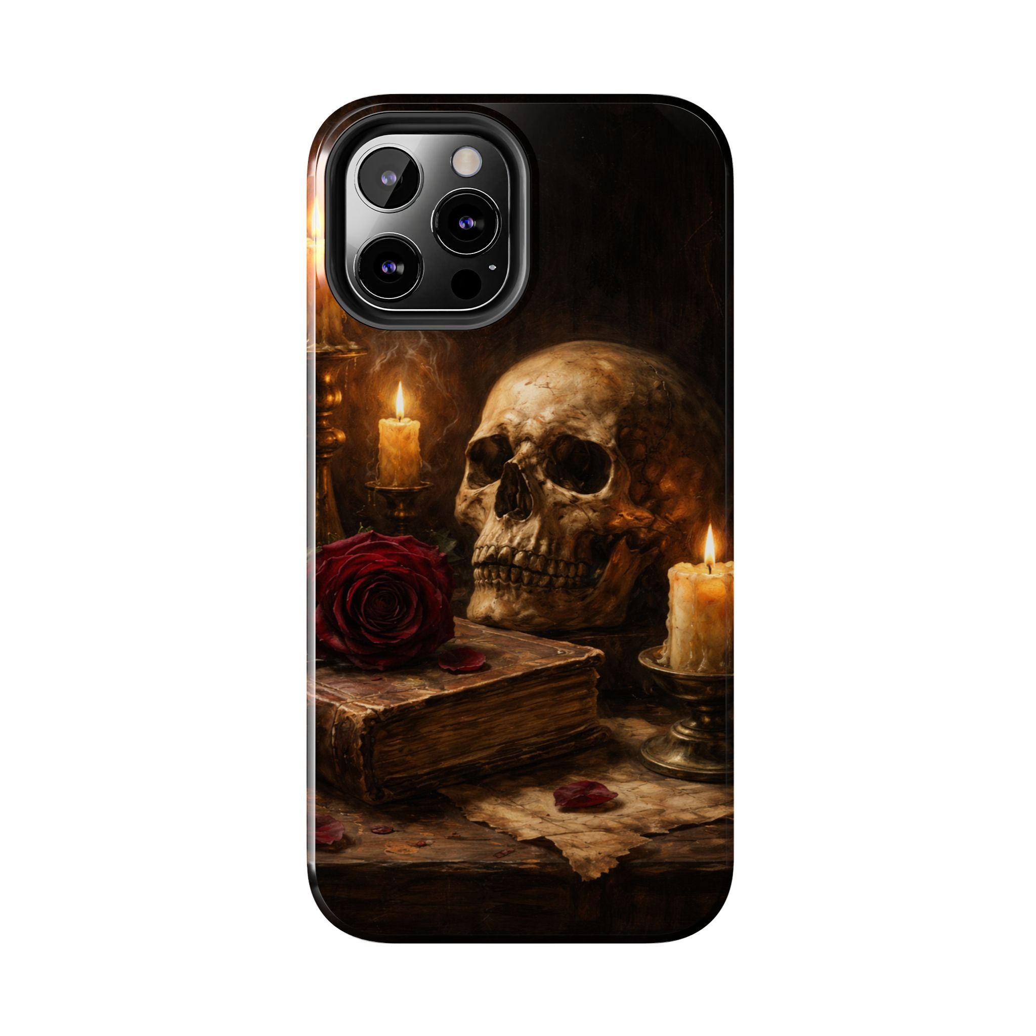 Skull & Candle Tough Phone Case — Memento Mori Protective Cover