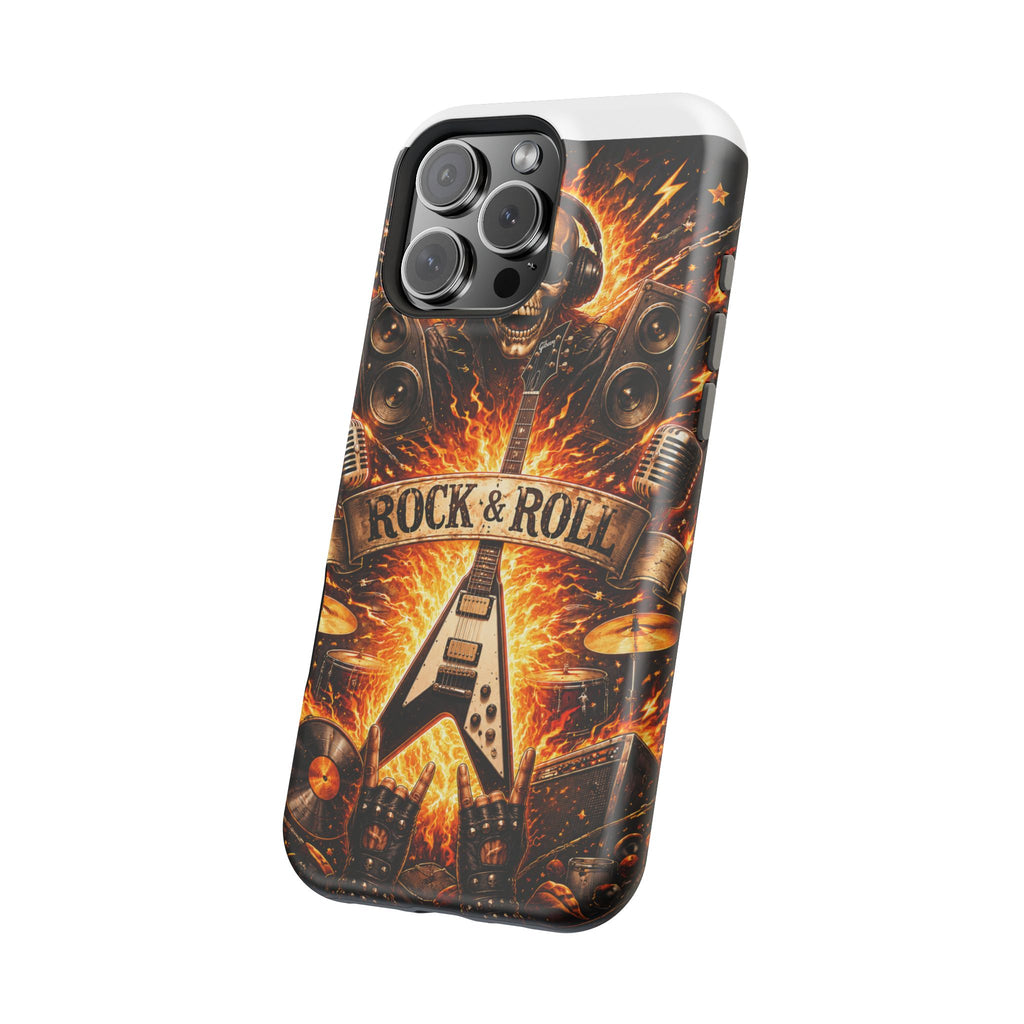 Rock & Roll Skull Guitar Phone Case — Magnetic Impact-Resistant